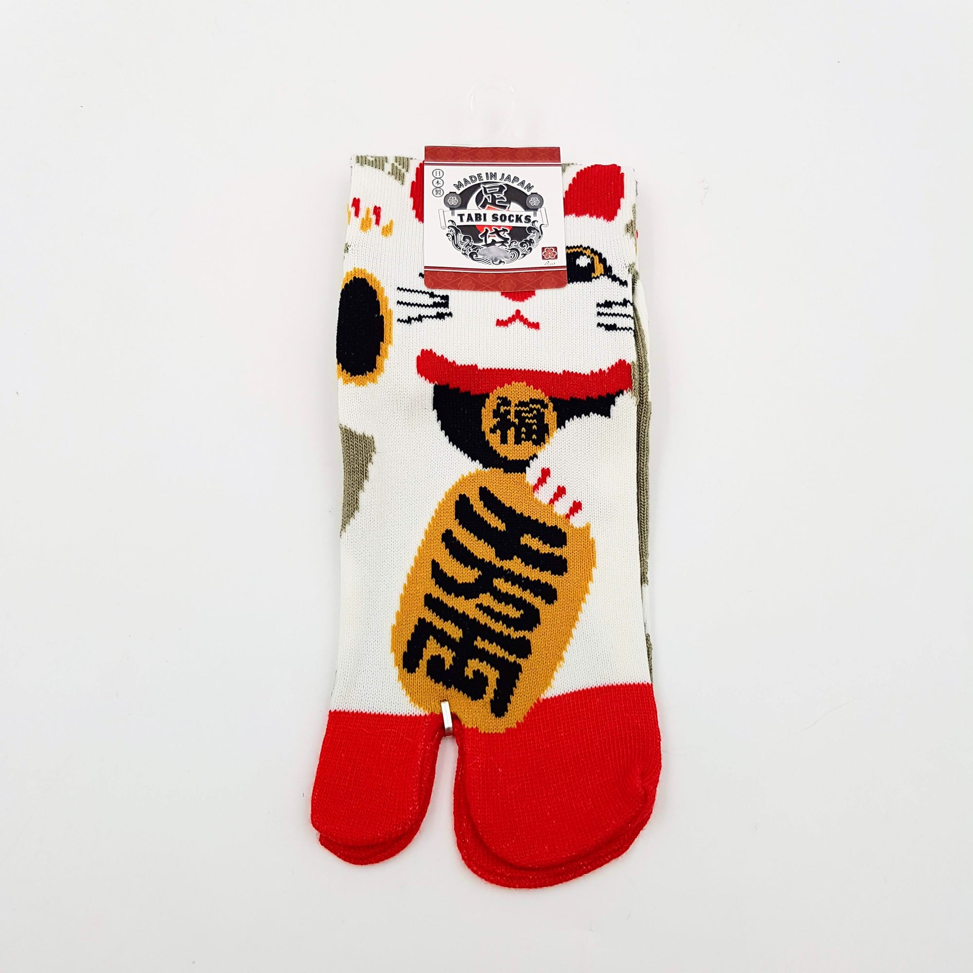 Chaussettes Japonaises Tabi - Motif Manekineko Taille Eu34-40 - par lot de 6 paires