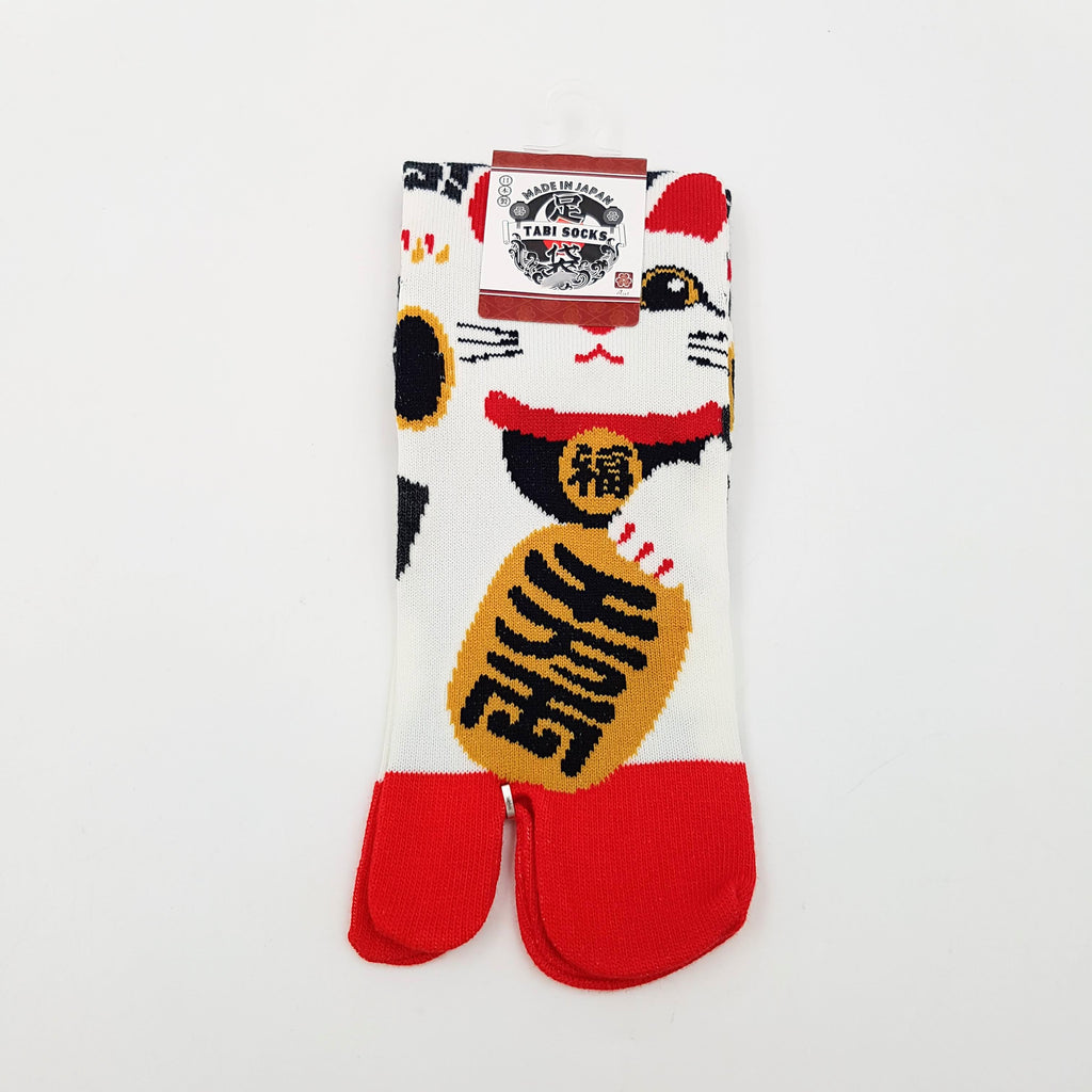 Chaussettes Japonaises Tabi - Motif Manekineko Taille Eu34-40 - par lot de 6 paires