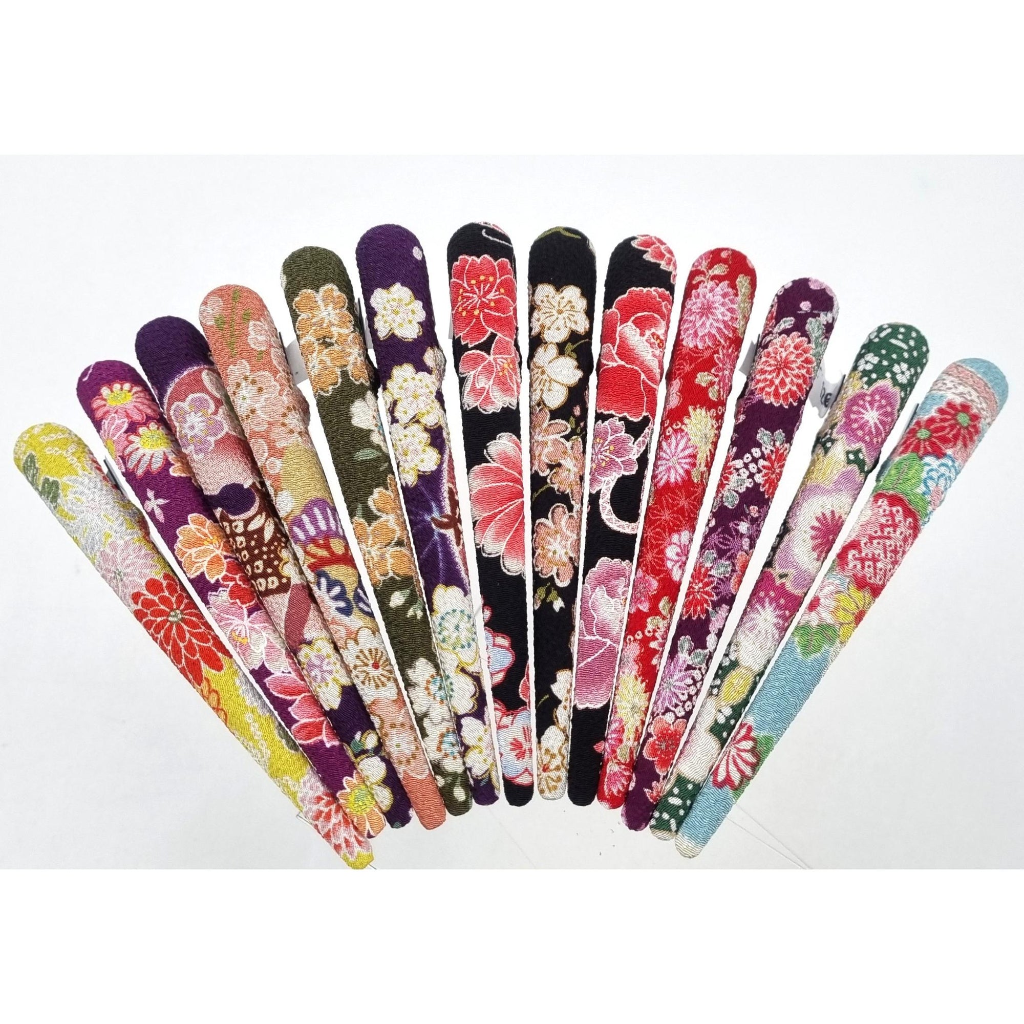Pince à cheveux en tissu japonais et résine à motif de fleur -Lot 5
