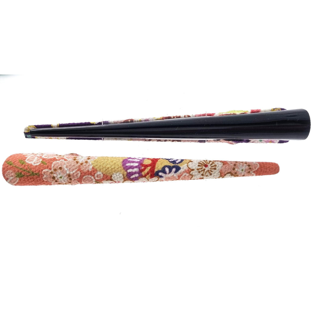 Kimono silk clips in Japanese shibori fabric