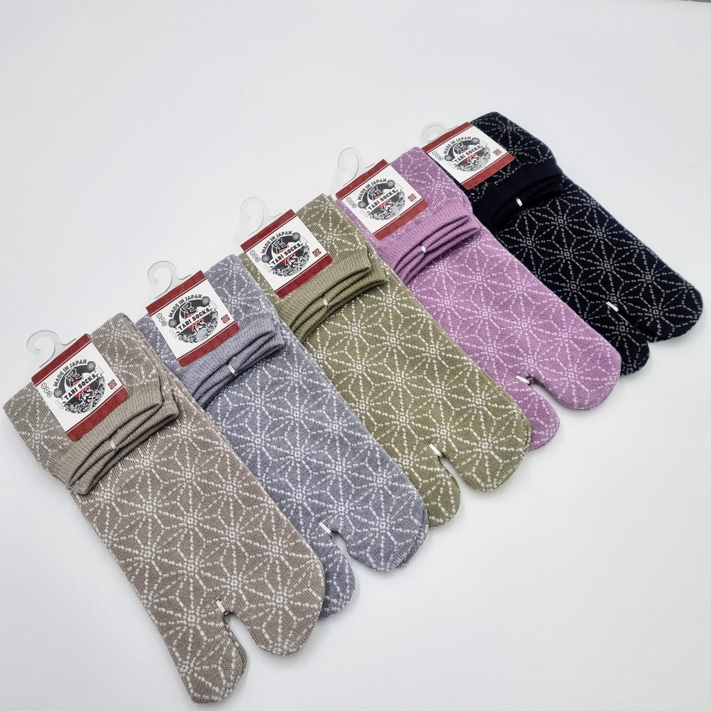 Chaussettes Japonaises Tabi - Motif Asanoha - Taille Eu34-40 -par lot de 6 paires