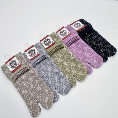 Chaussettes Japonaises Tabi - Motif Asanoha Taille Eu34-40 - par lot de 6 paires