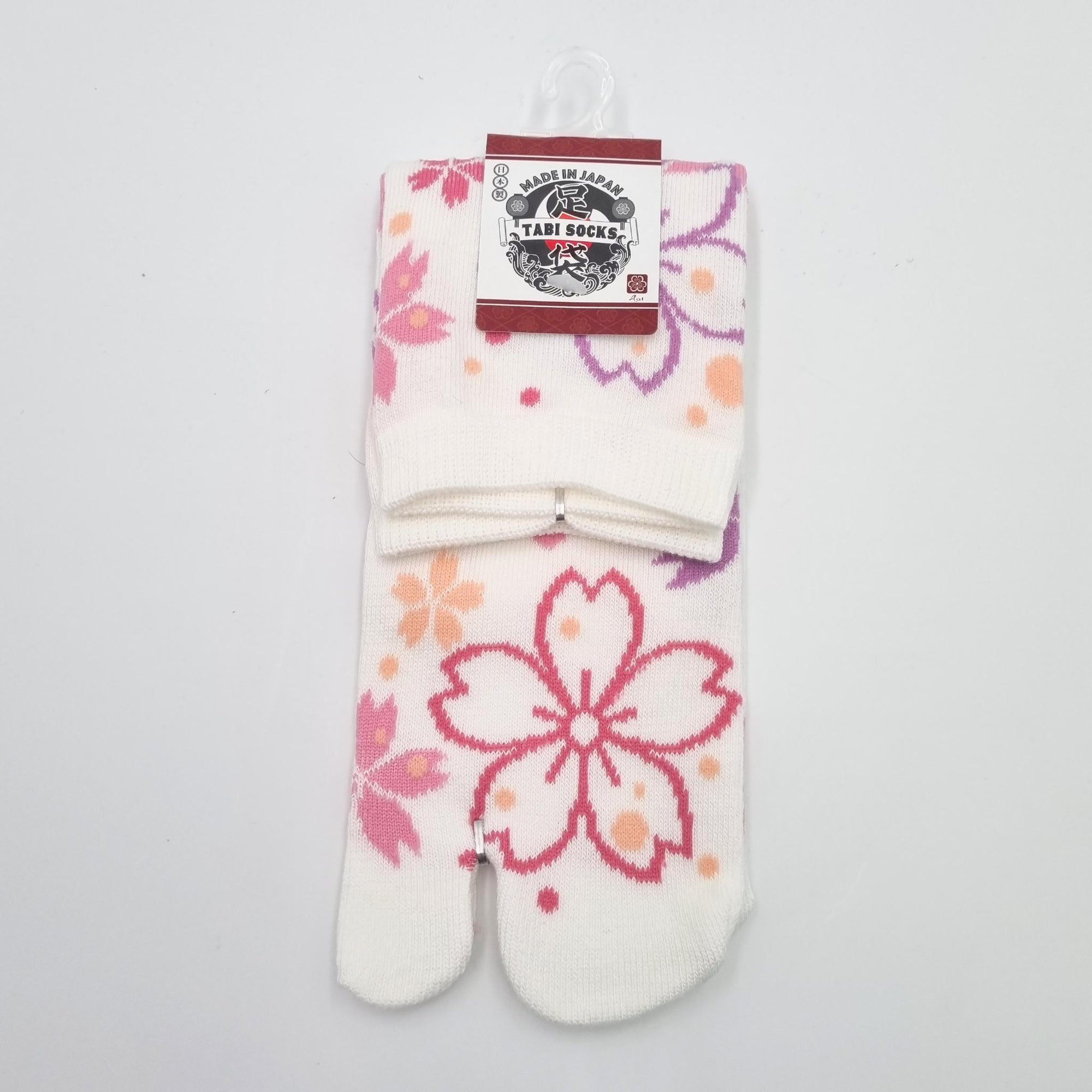 Chaussettes Japonaises Tabi - Motif Sakura Taille Eu34-40 - par lot de 6 paires