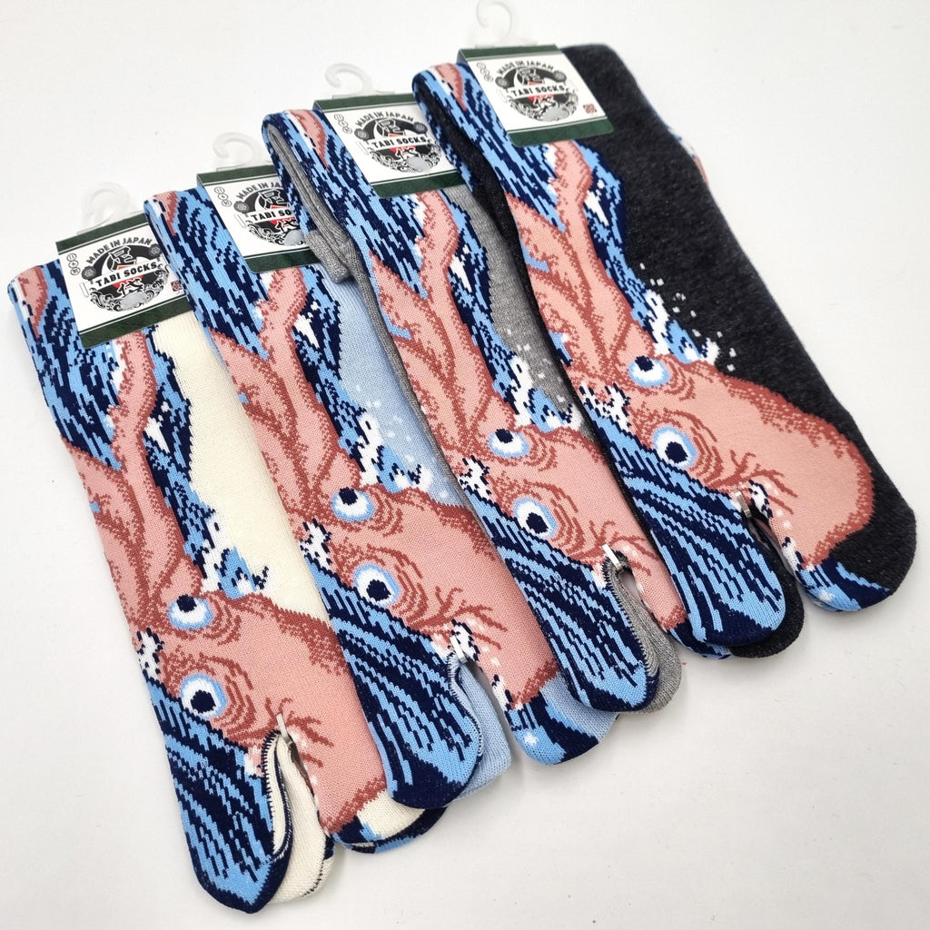 Chaussettes Japonaises Tabi en coton - Calamar Taille Large