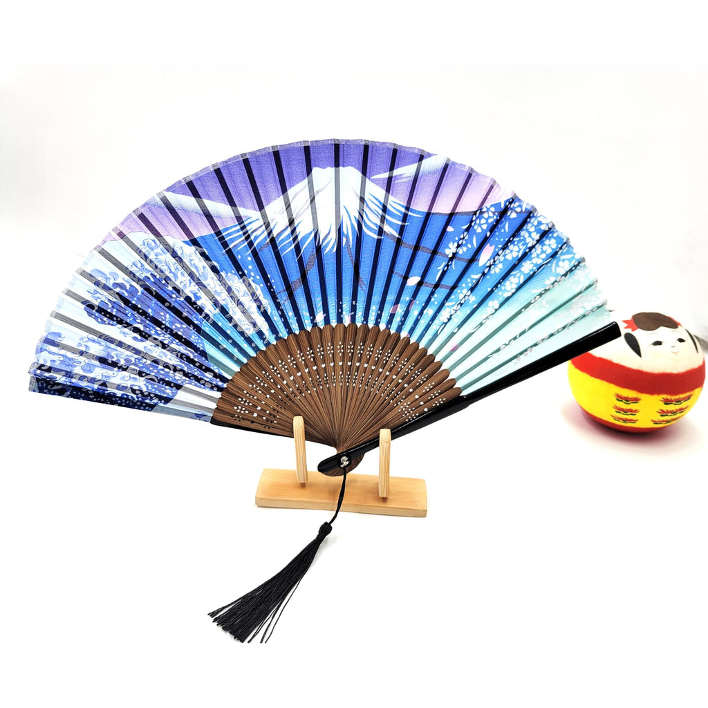 Eventails de luxe avec motifs MONT FUJI SAKURA Lot de 3