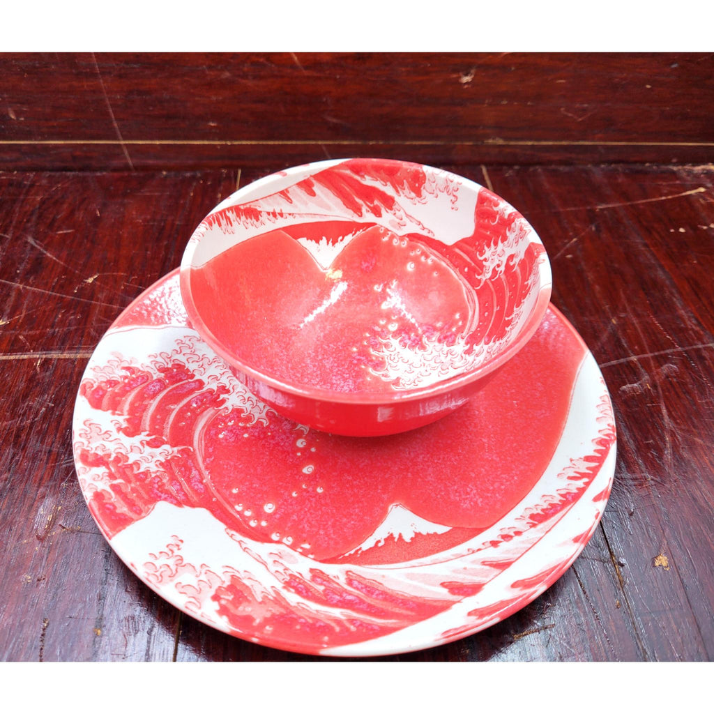 Bol VAGUE HOKUSAI ROUGE- Lot de 3