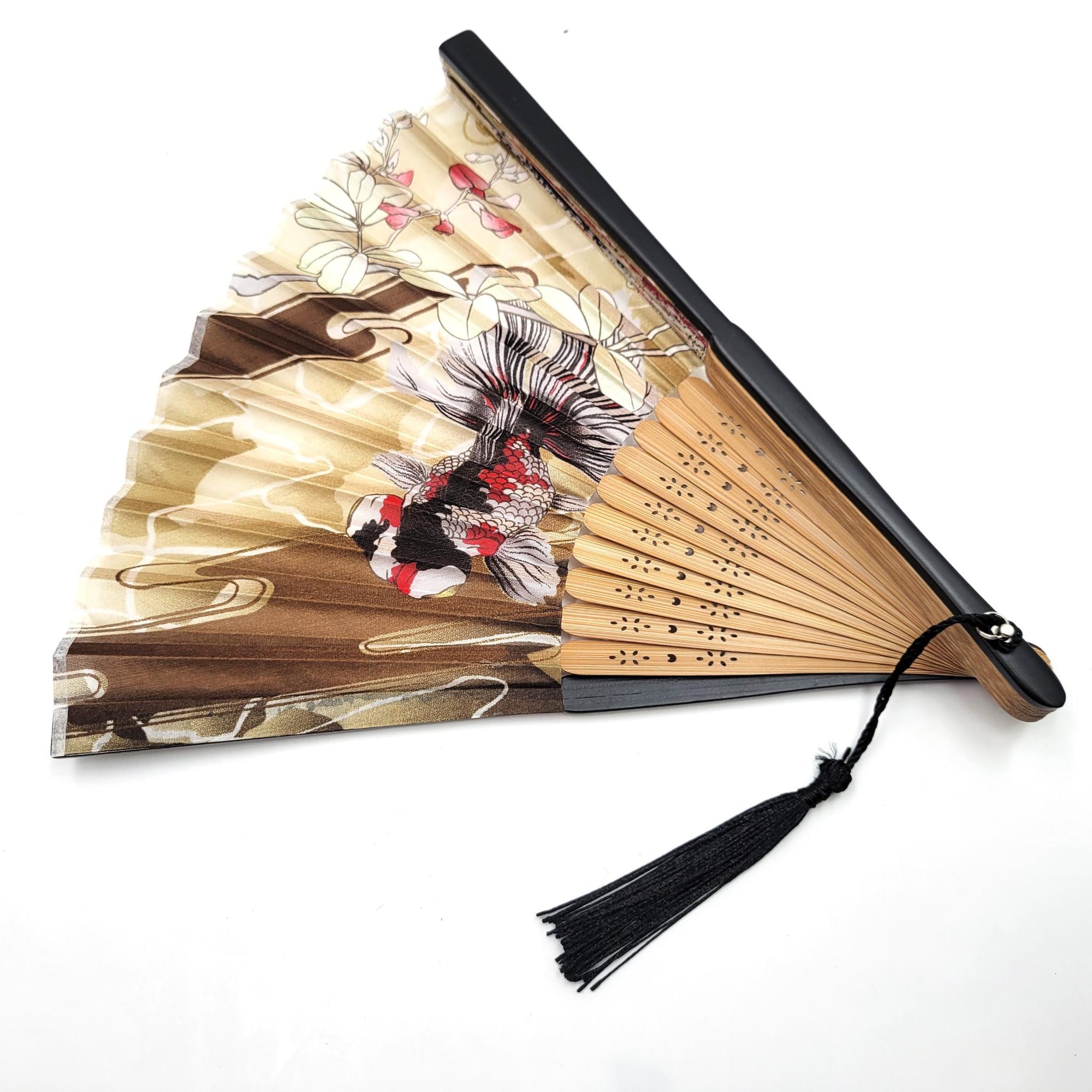 Eventails de luxe avec motifs KINGYO(POISSON ROUGE) Lot de 3