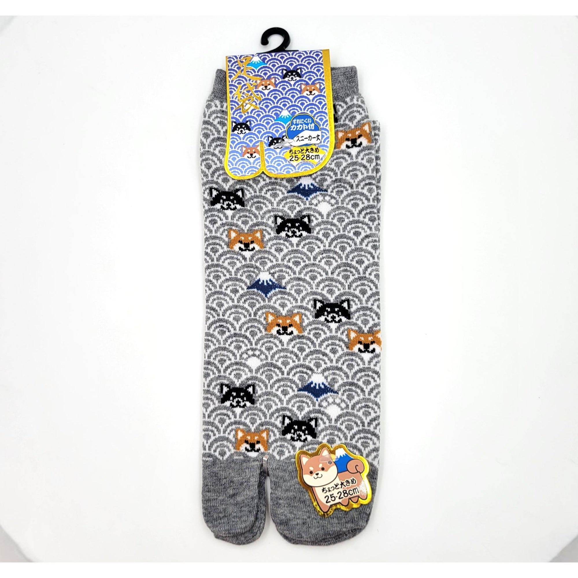 Chaussettes Japonaises Tabi en coton - Shiba et Seigaiha Taille Large