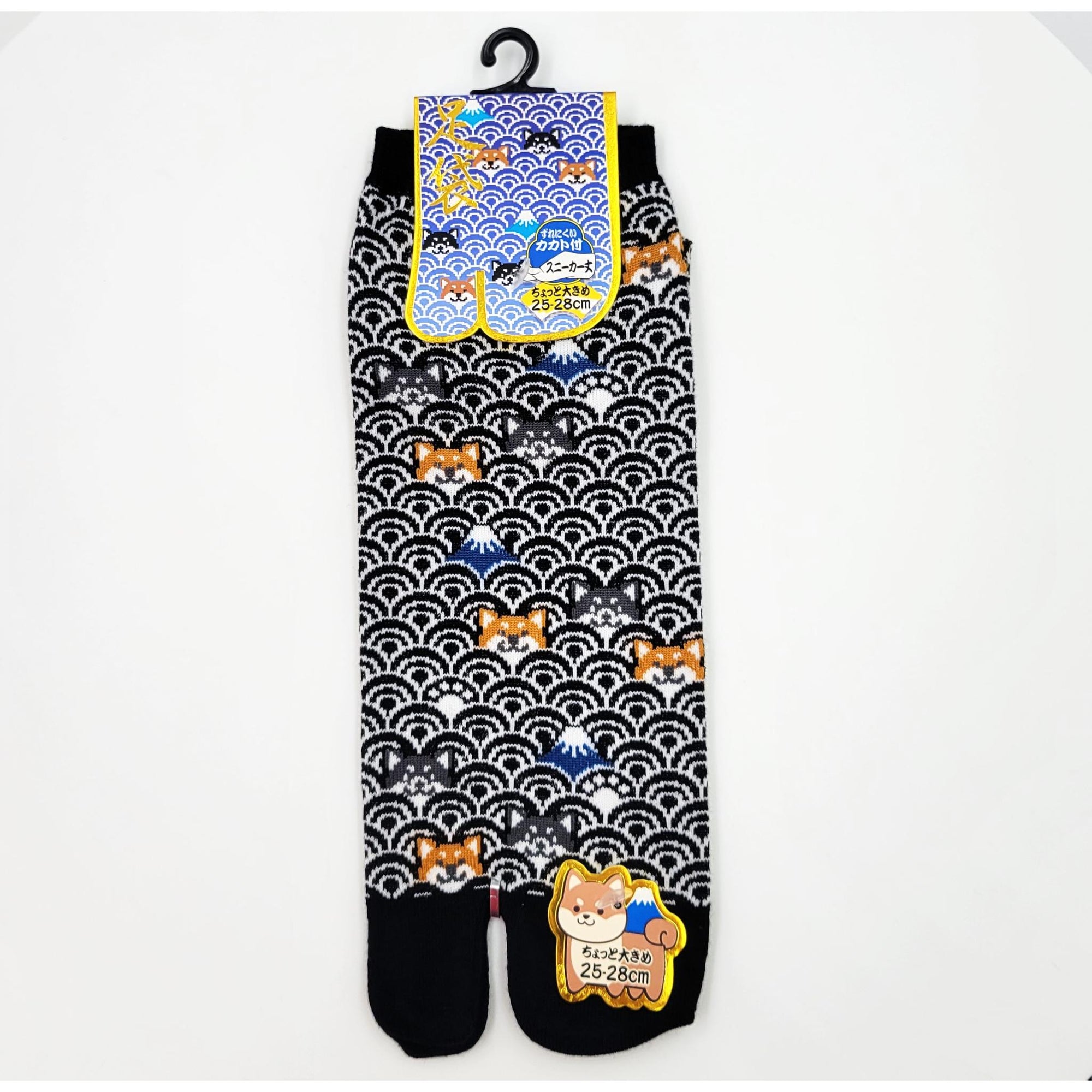 Chaussettes Japonaises Tabi en coton - Shiba et Seigaiha Taille Large