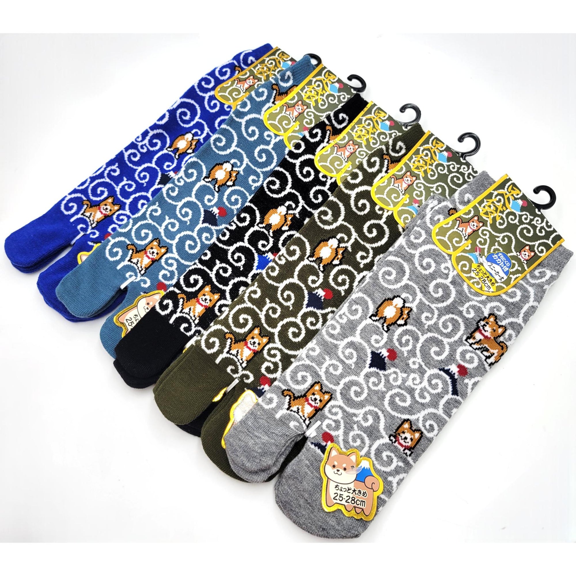 Chaussettes Japonaises Tabi en coton - Karakusa et Shiba Taille Large