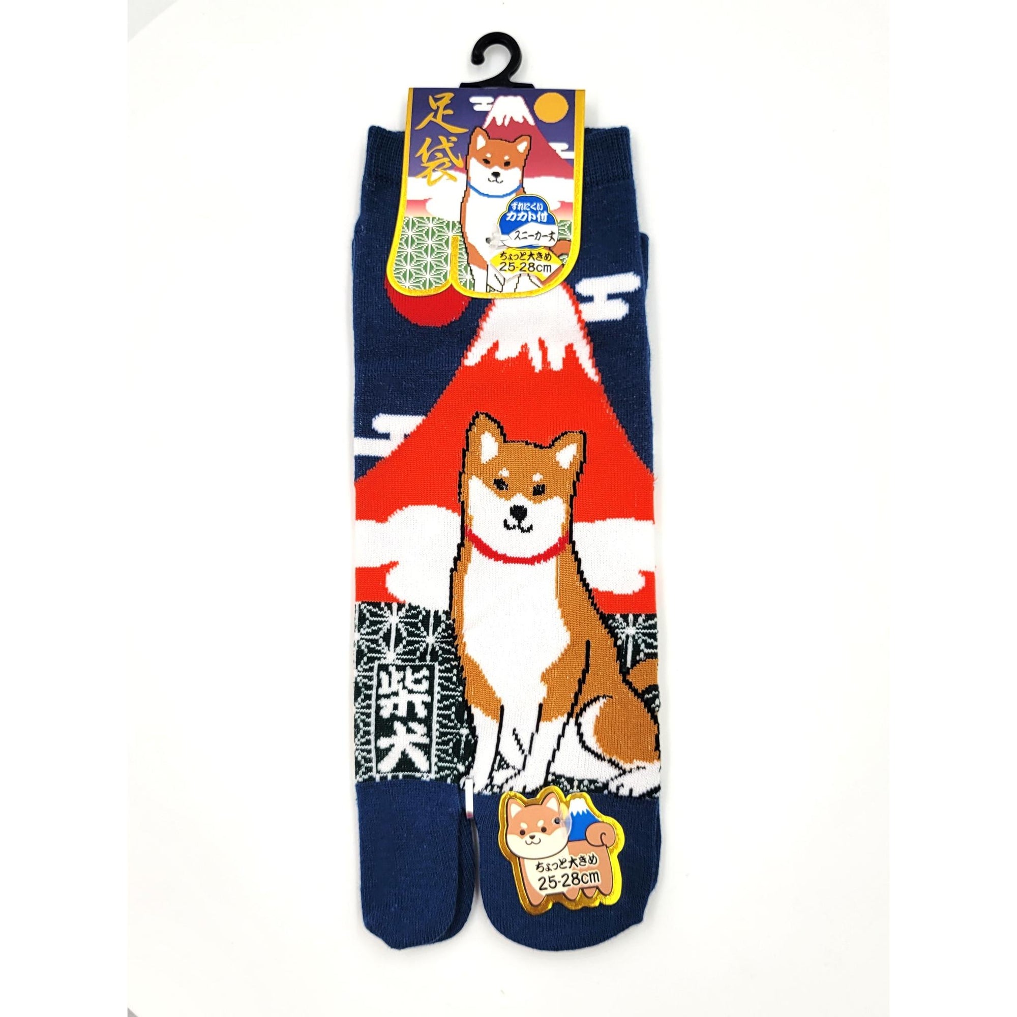 Chaussettes Japonaises Tabi en coton - Shiba et Mont Fuji Taille Large FR 40-45