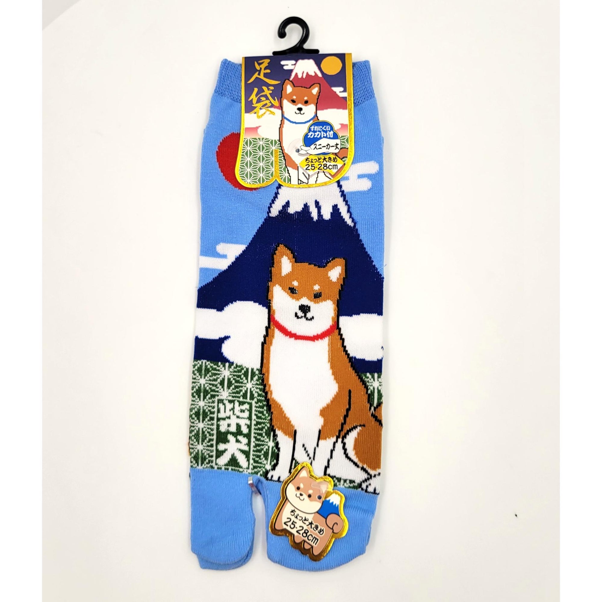Chaussettes Japonaises Tabi en coton - Shiba et Mont Fuji Taille Large FR 40-45