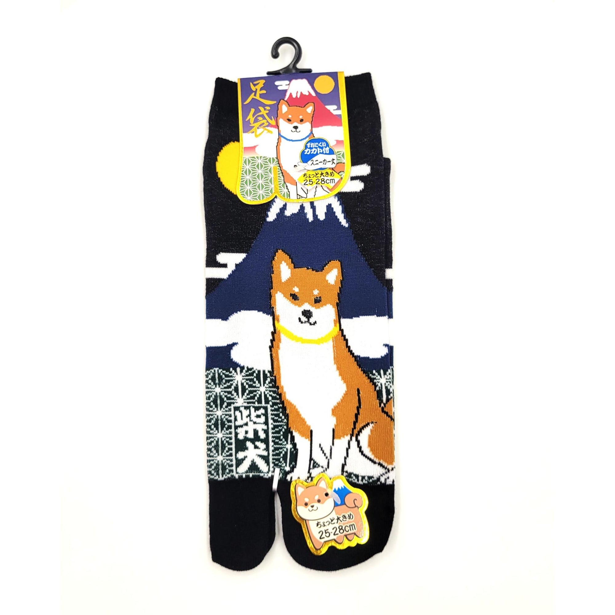 Chaussettes Japonaises Tabi en coton - Shiba et Mont Fuji Taille Large FR 40-45