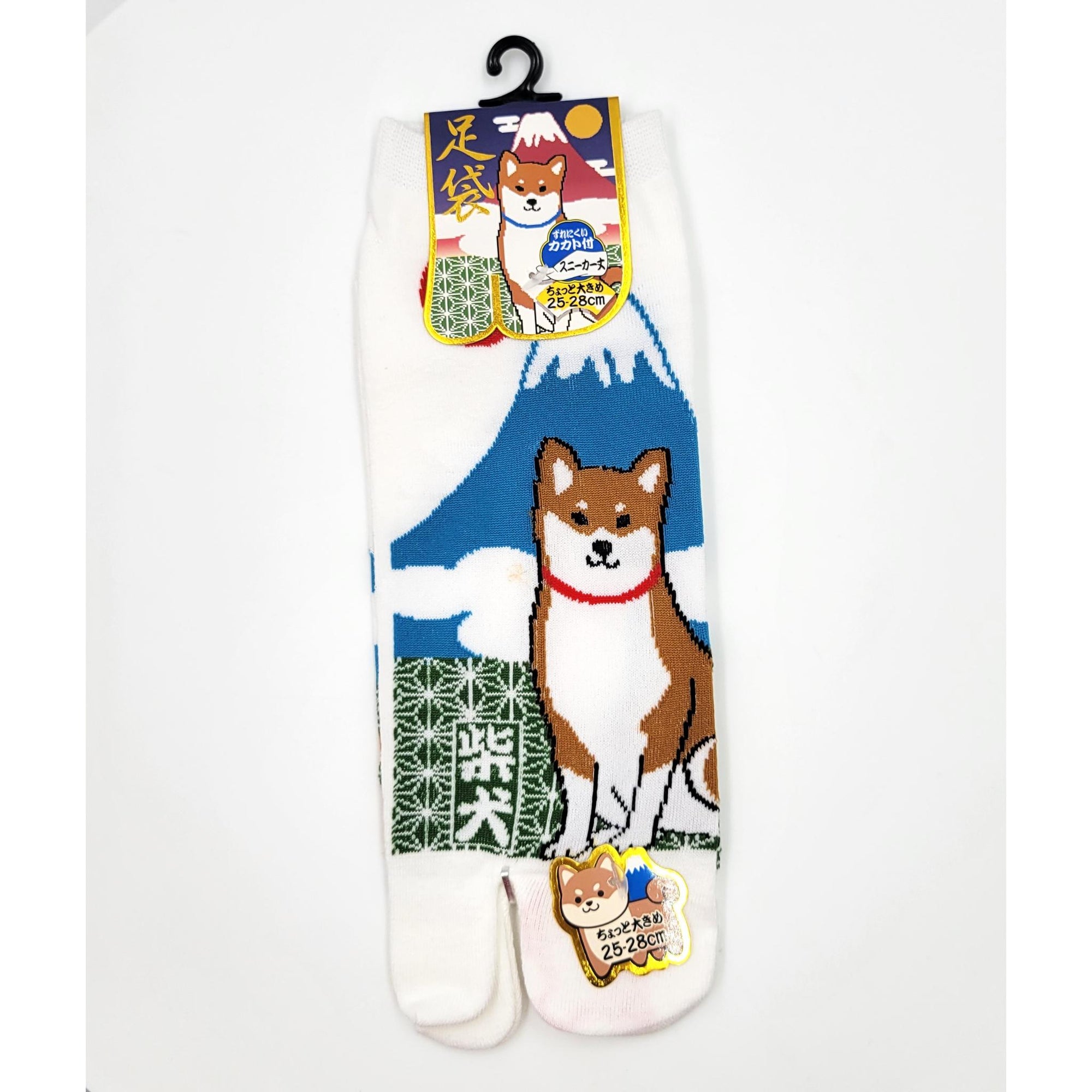 Chaussettes Japonaises Tabi en coton - Shiba et Mont Fuji Taille Large FR 40-45