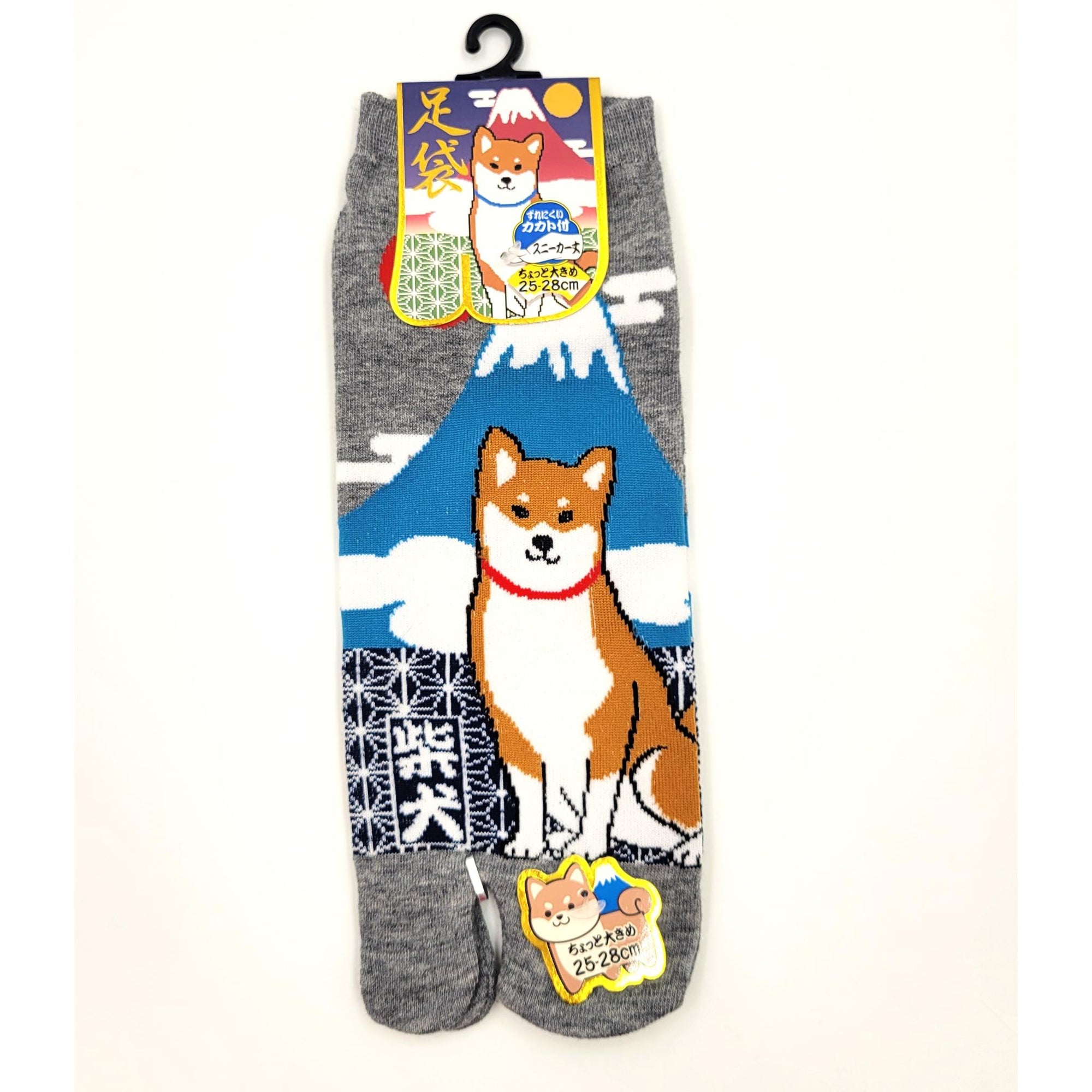 Chaussettes Japonaises Tabi en coton - Shiba et Mont Fuji Taille Large FR 40-45