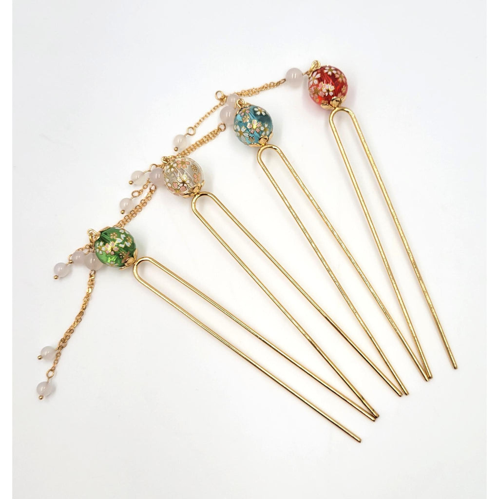 Japanese Kanzashi Hair Stick - Glass Ball