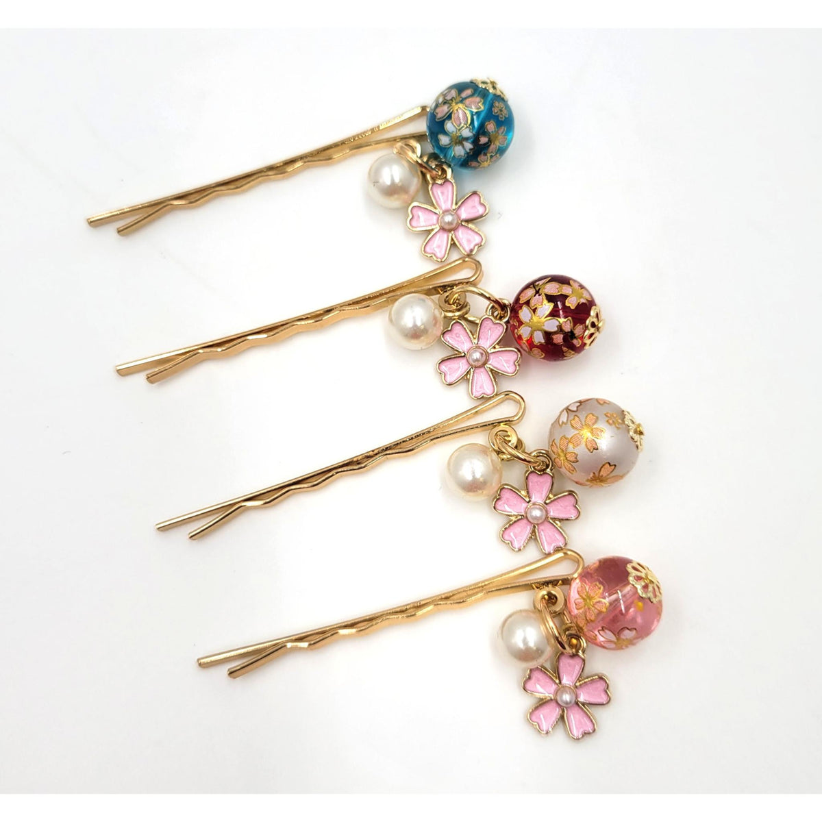 AOI Original – Petite Pince à Cheveux Japonaise Fleur de Sakura – Lot de 5