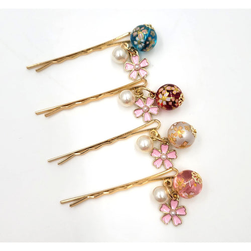 AOI Original – Petite Pince à Cheveux Japonaise Fleur de Sakura – Lot de 5