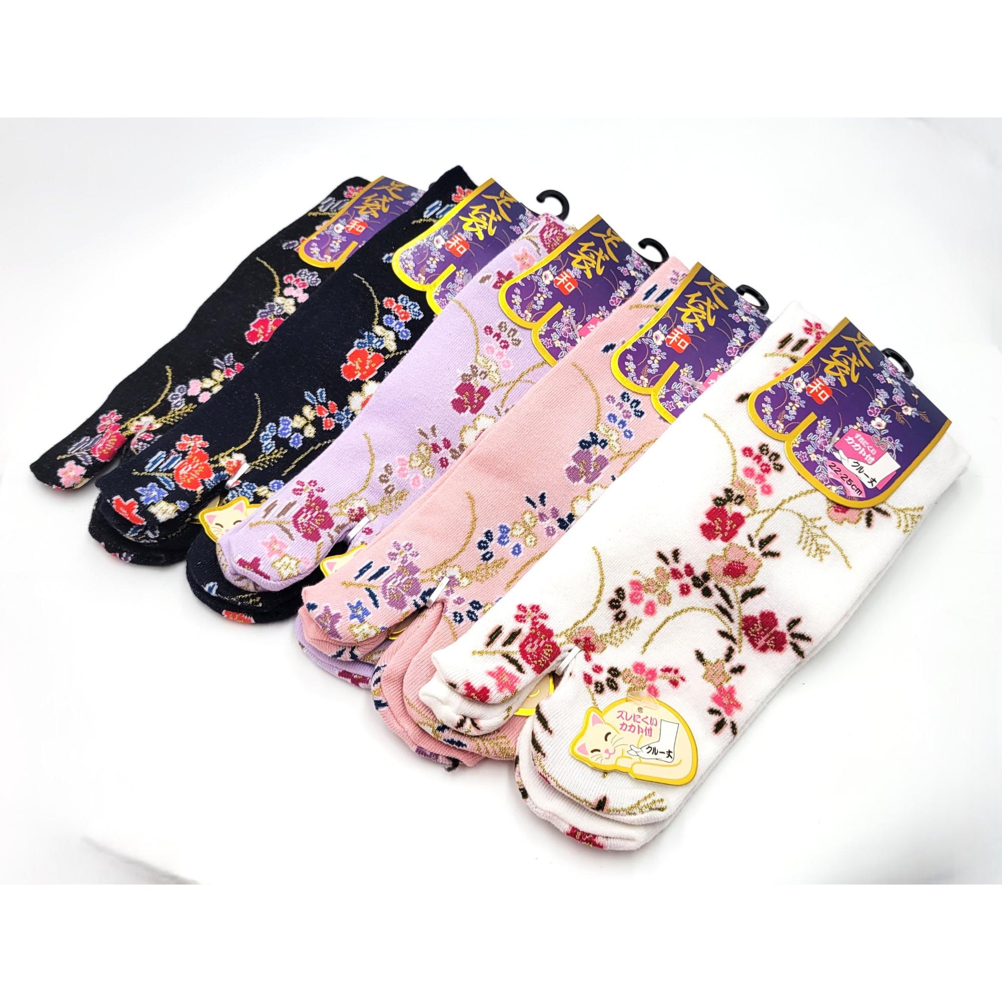 Chaussettes Japonaises Tabi en coton - Fleurs de Printemps japonais