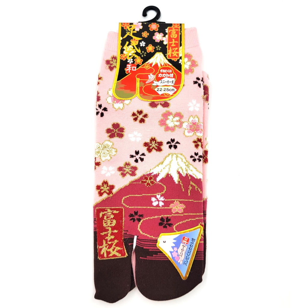 Chaussettes Japonaises Tabi - Motif Fuji Sakura Taille Eu34-40 - par lot de 10 paires