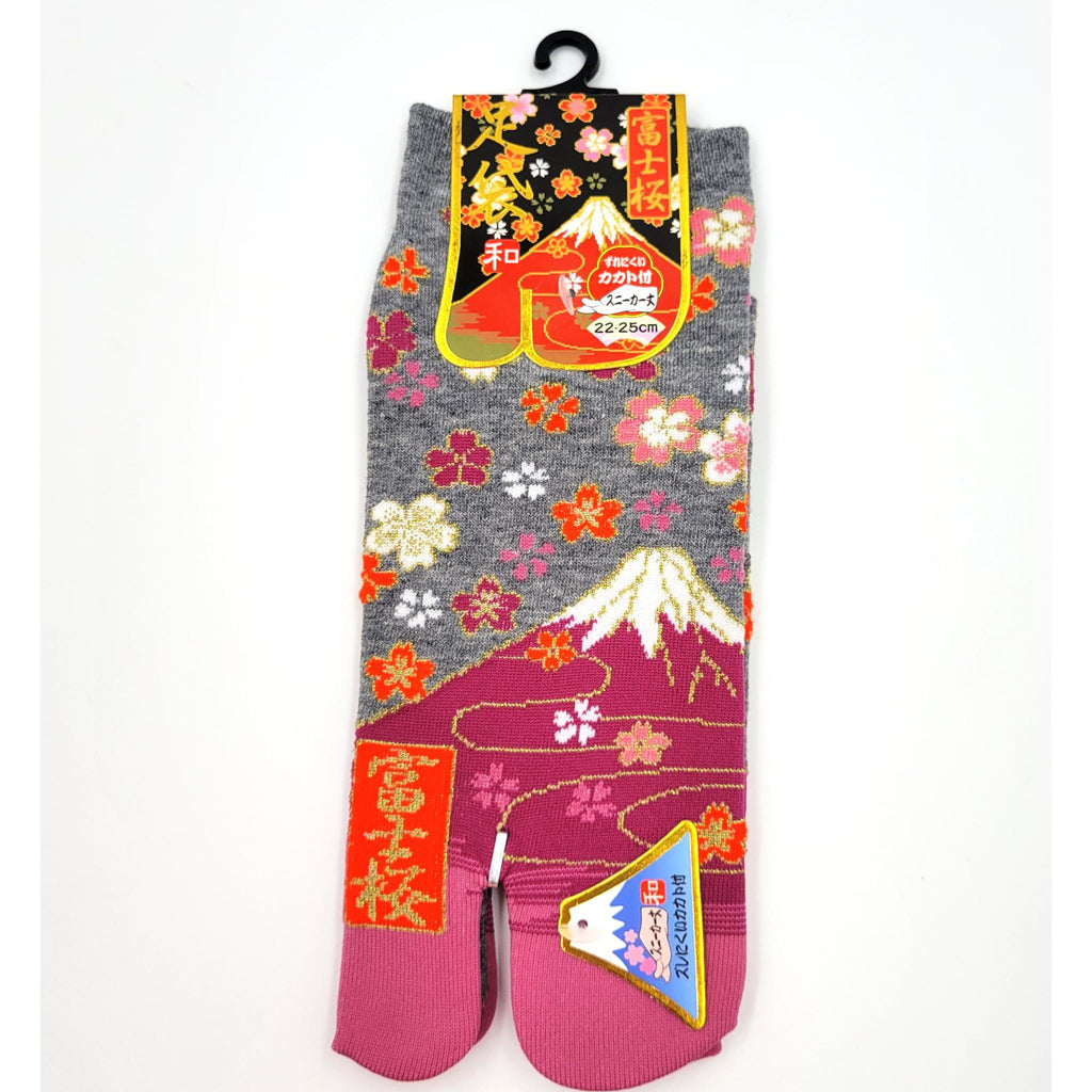 Chaussettes Japonaises Tabi - Motif Fuji Sakura Taille Eu34-40 - par lot de 10 paires