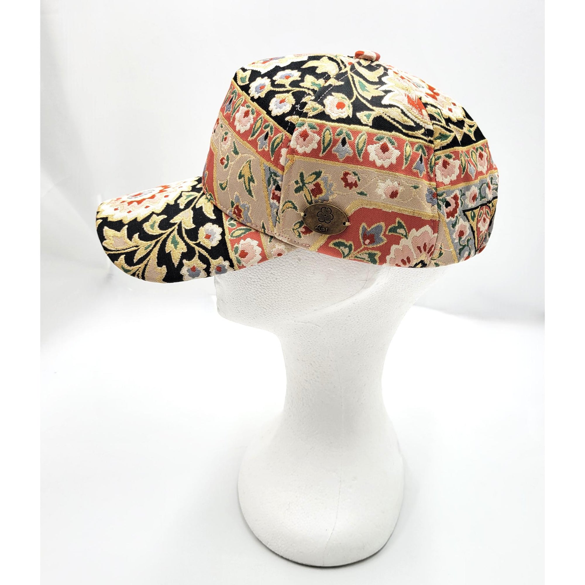 Obi Cap - Karakusa Botan - Floral Scrolls with Stylized Chrysanthemum