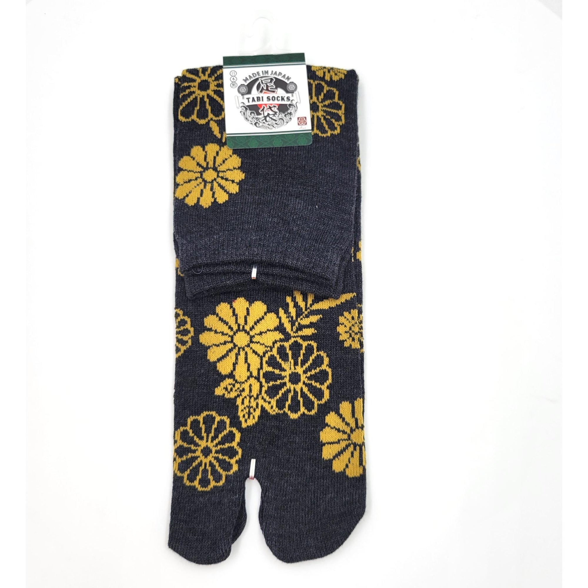 Chaussettes Japonaises Tabi - Motif Chrysanthème - Taille 40-45 -par lot de 6 paires