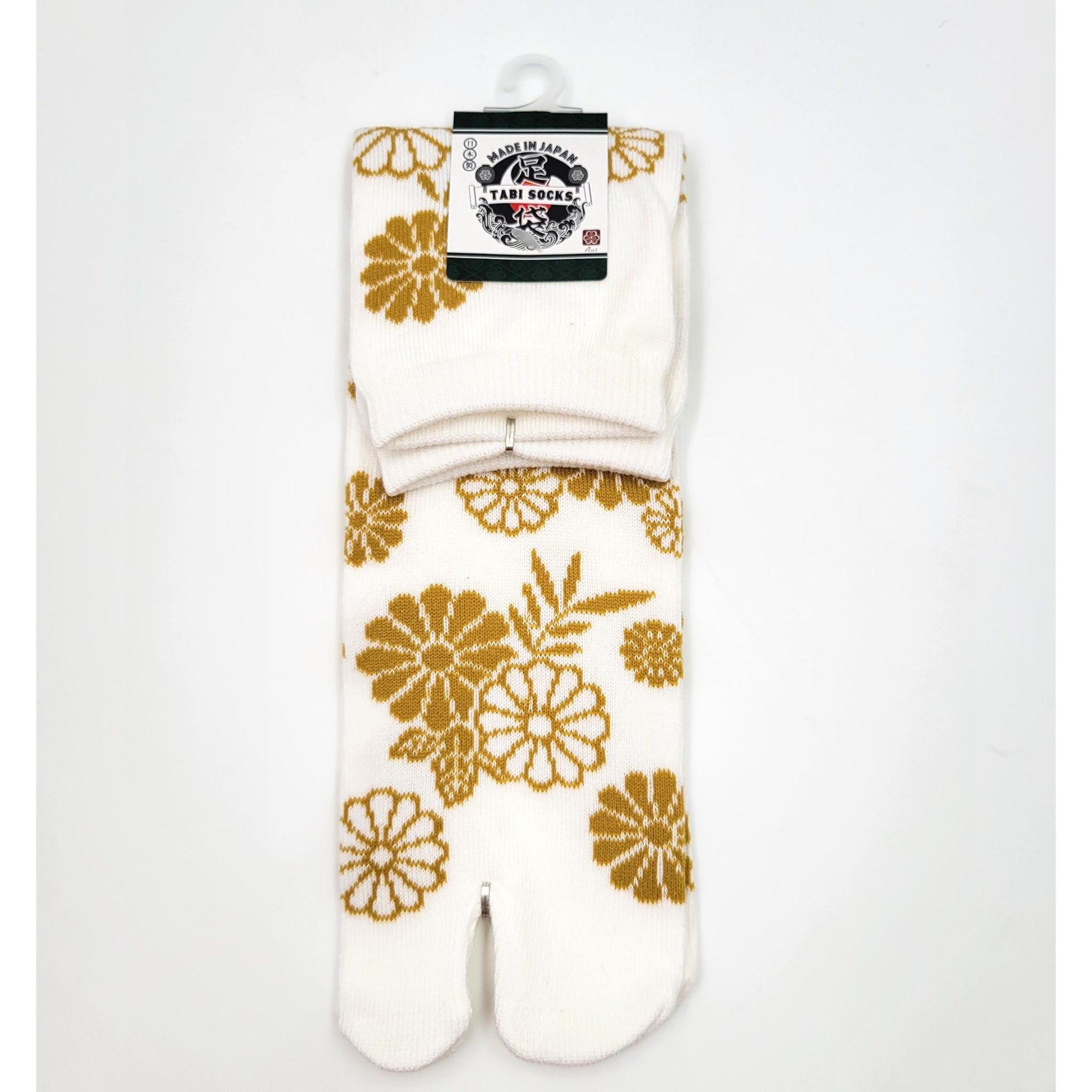 Chaussettes Japonaises Tabi - Motif Chrysanthème - Taille 40-45 -par lot de 6 paires