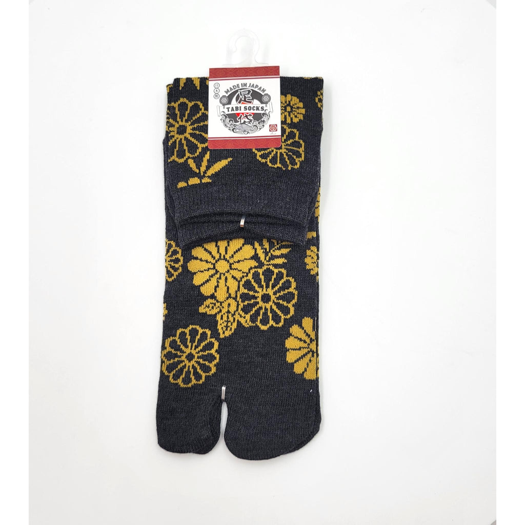 Chaussettes Japonaises Tabi - Motif Chrysanthème - Taille Eu34-40 -par lot de 6 paires