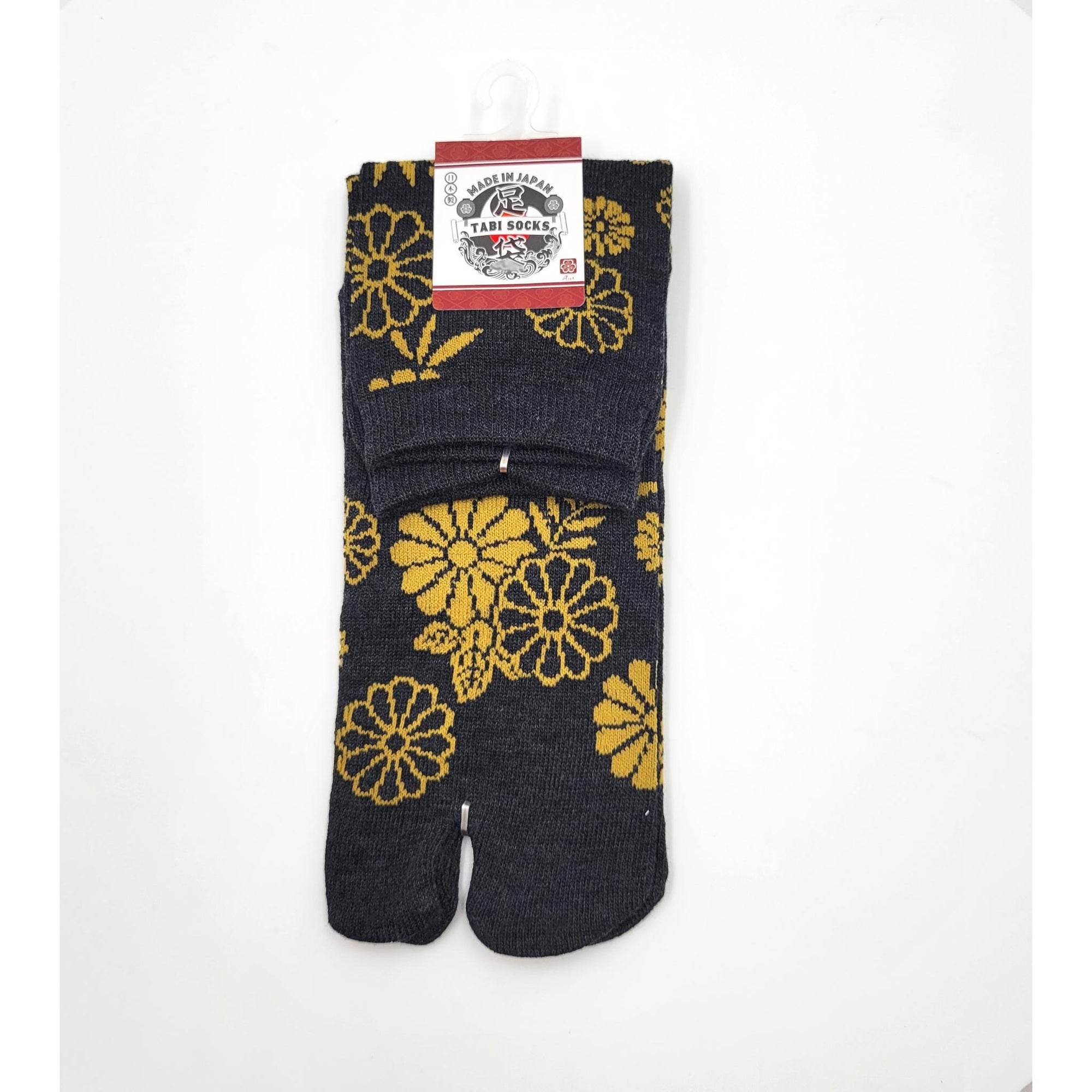 Chaussettes Japonaises Tabi - Motif Chrysanthème - Taille Eu34-40 -par lot de 6 paires