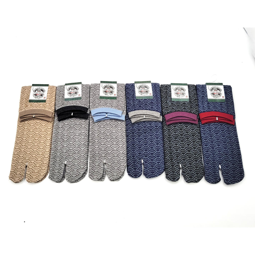 Chaussettes Japonaises Tabi - Motif Vague - Taille Eu40-45 -par lot de 6 paires