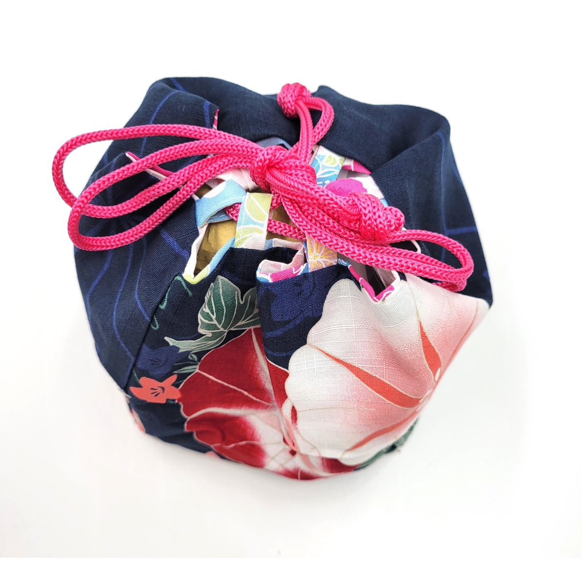 Sac Kinchaku réversible en tissu japonais