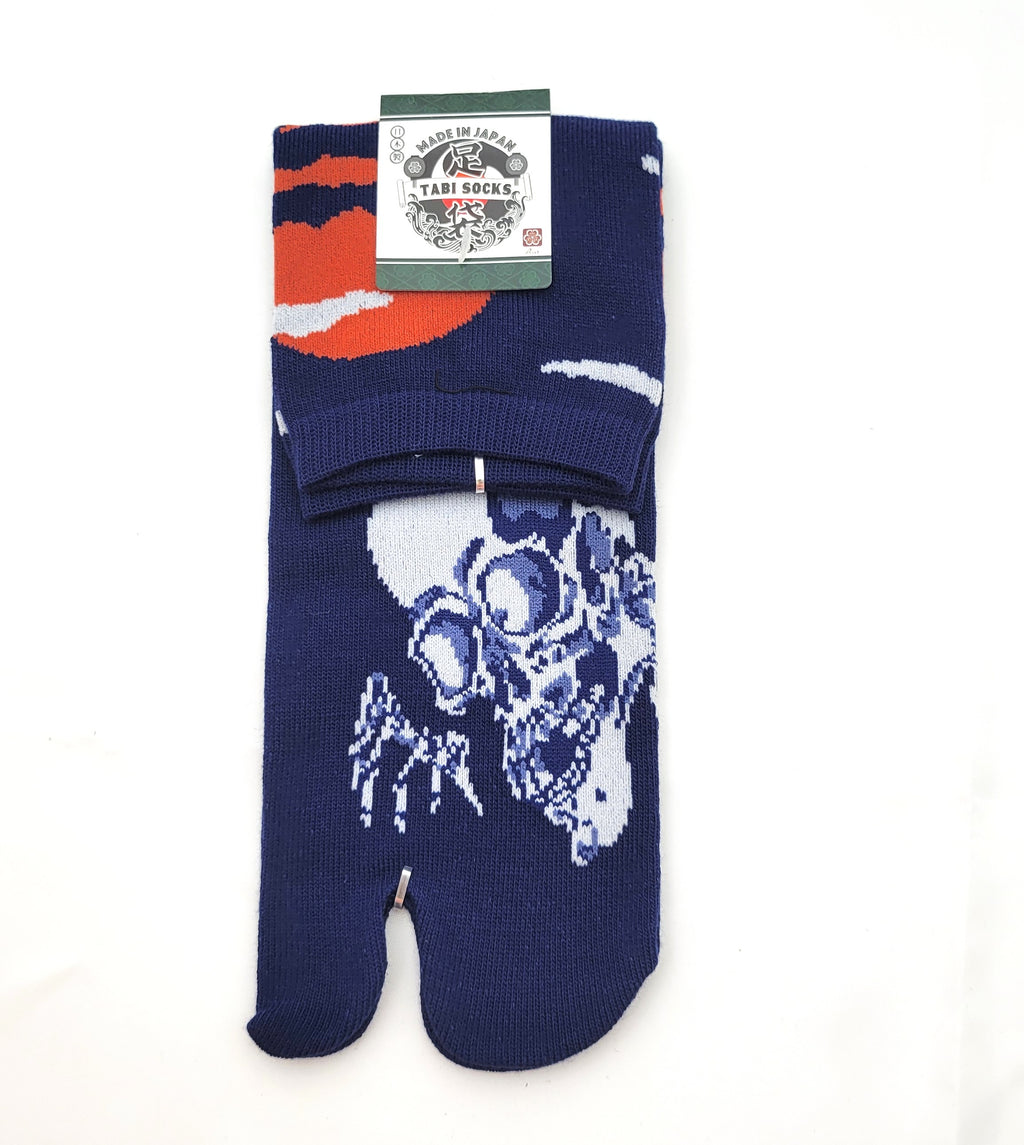 Chaussettes Japonaises Tabi - Motif Squelette- Taille Eu40-45 - par lot de 6 paires