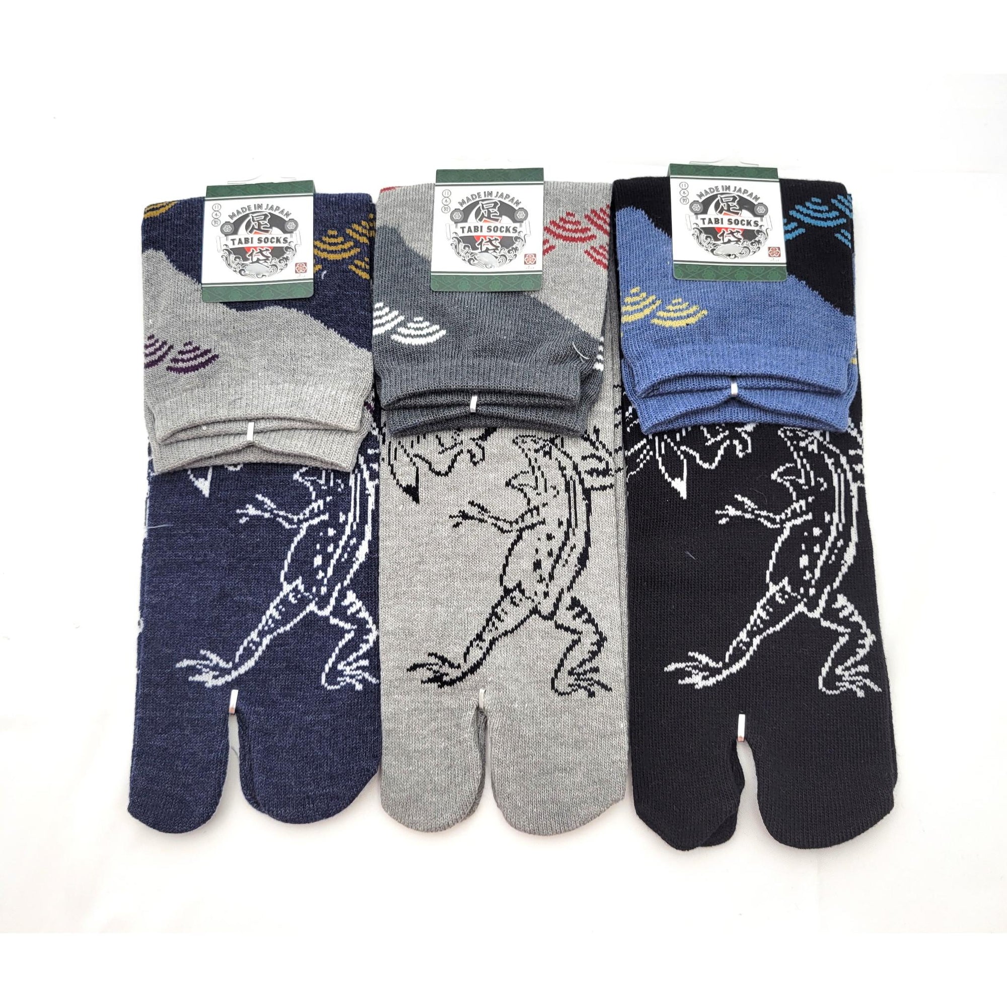Chaussettes Japonaises Tabi - Motif Choujyugiga - Taille Eu40-45 - par lot de 6 paires