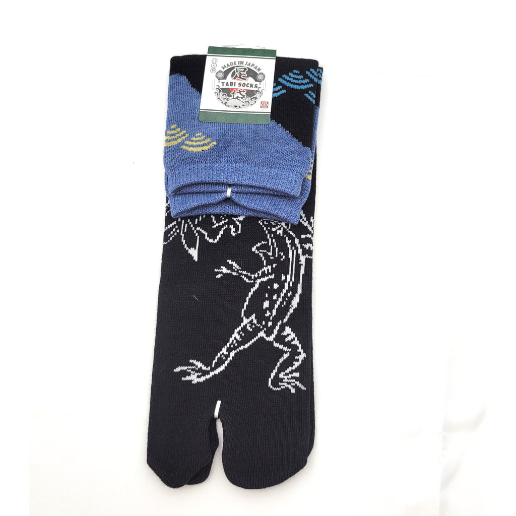 Chaussettes Japonaises Tabi en Coton - Motif Grenouille style estampe -Taille 40-45 -par lot de 6 paires