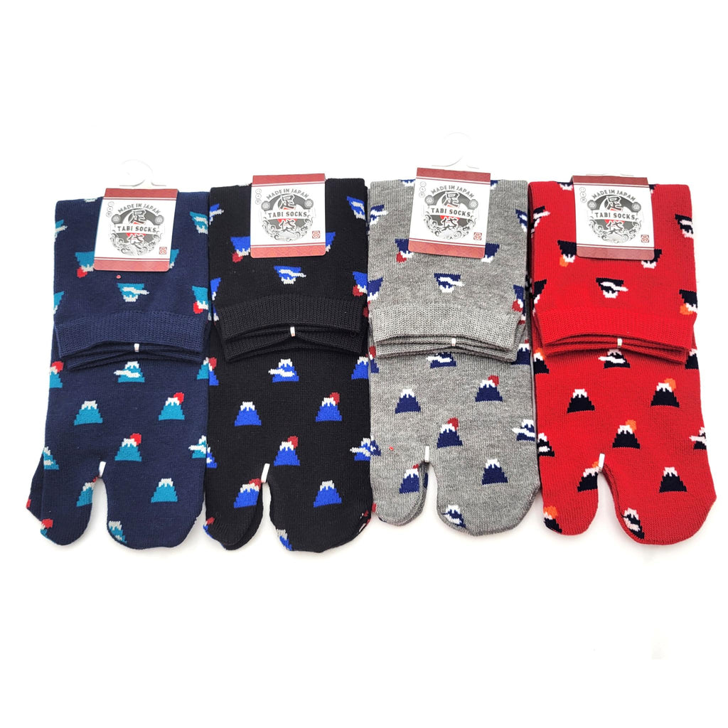 Chaussettes Japonaises Tabi en Coton - Motif Petit Mont Fuji - Taille 34-40-par lot de 6 paires