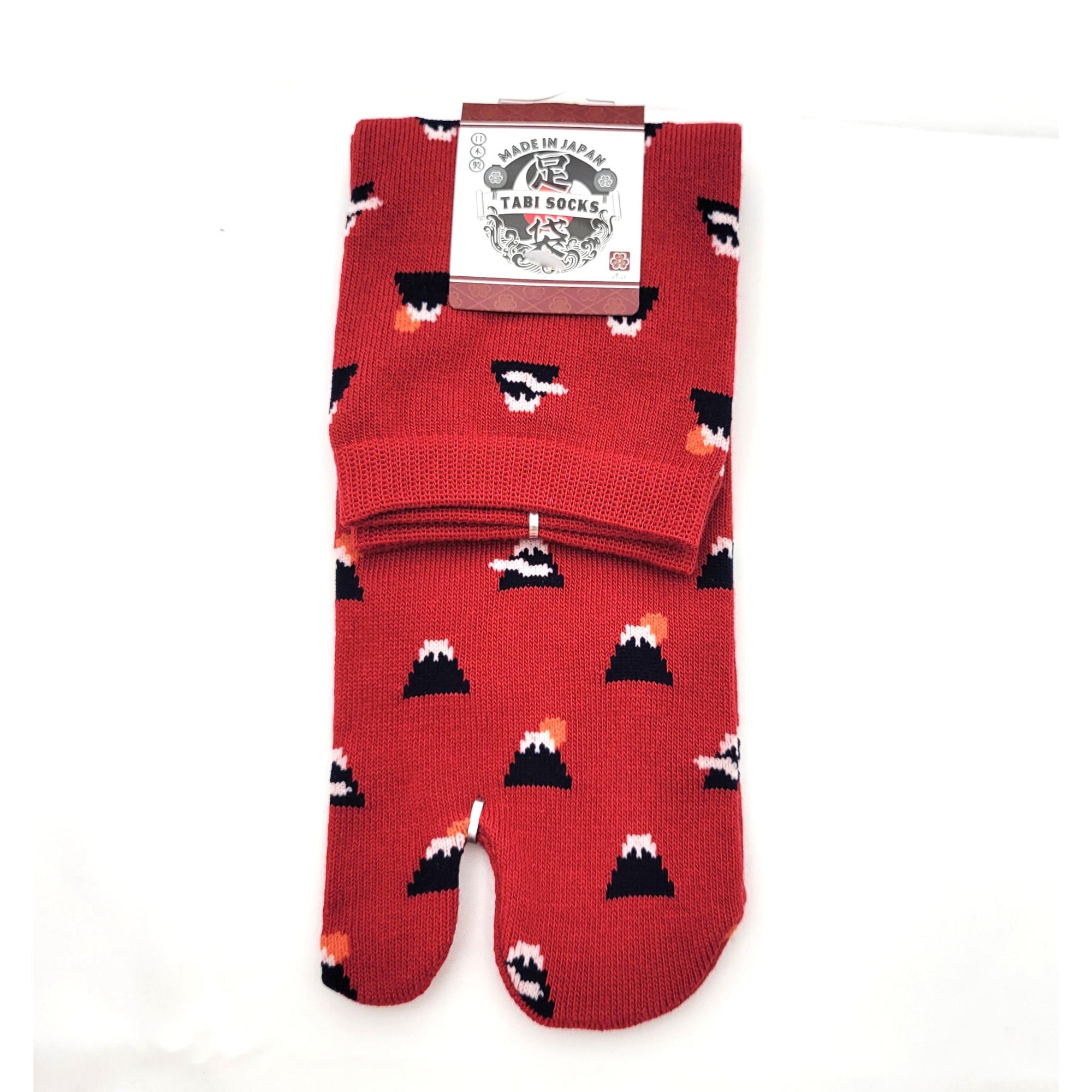 Chaussettes Japonaises Tabi en Coton - Motif Petit Mont Fuji - Taille 34-40-par lot de 6 paires
