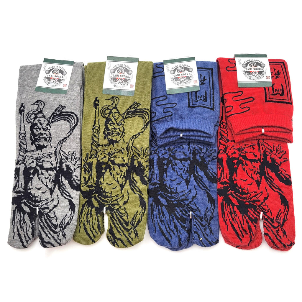 Chaussettes Japonaises Tabi - Motif les Niō (divinités gardiennes du bouddhisme)- Taille Eu40-45 - par lot de 6 paires
