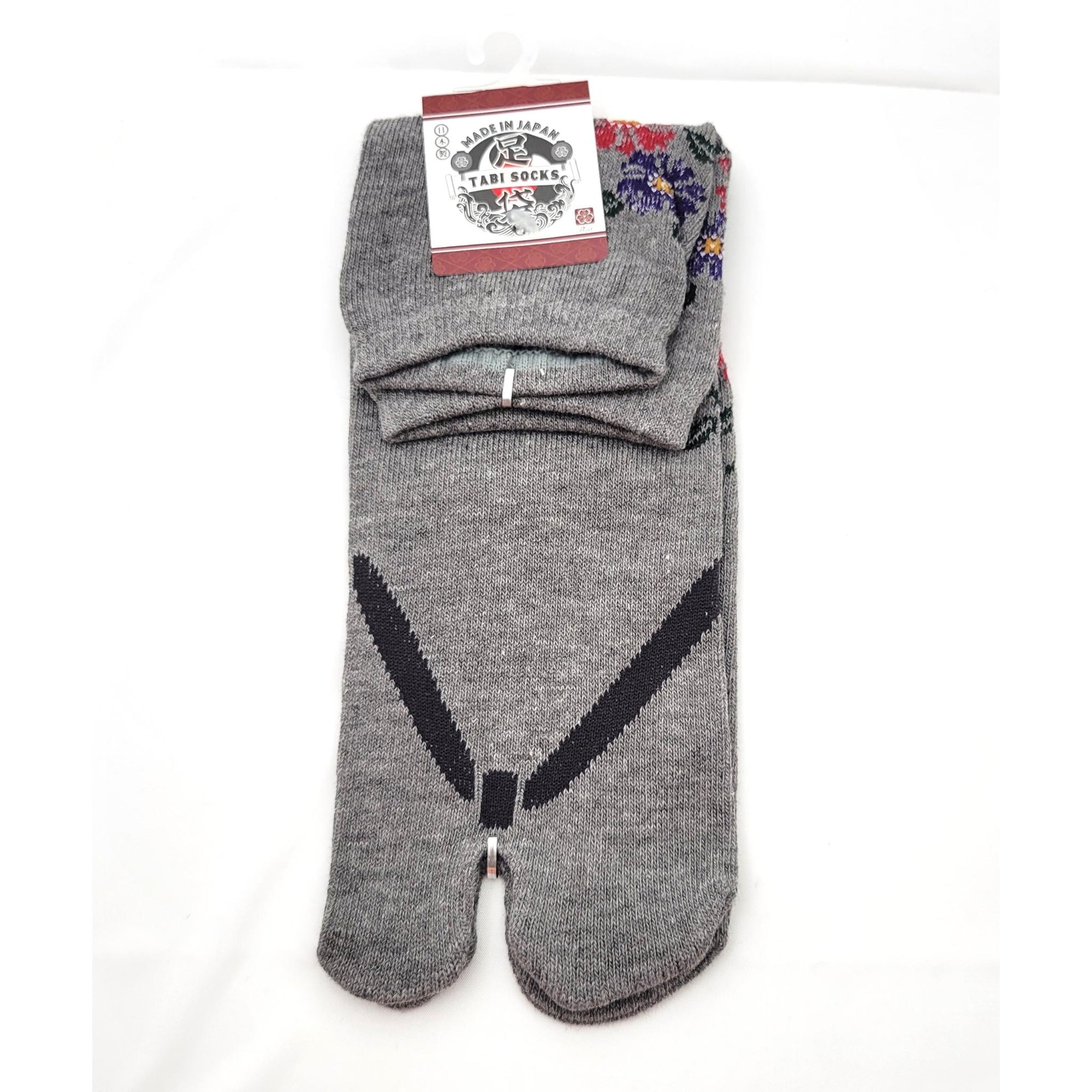 Chaussettes Japonaises Tabi en Coton - Motif Geta Fleuri -Taille 34-40 - par lot de 6 paires