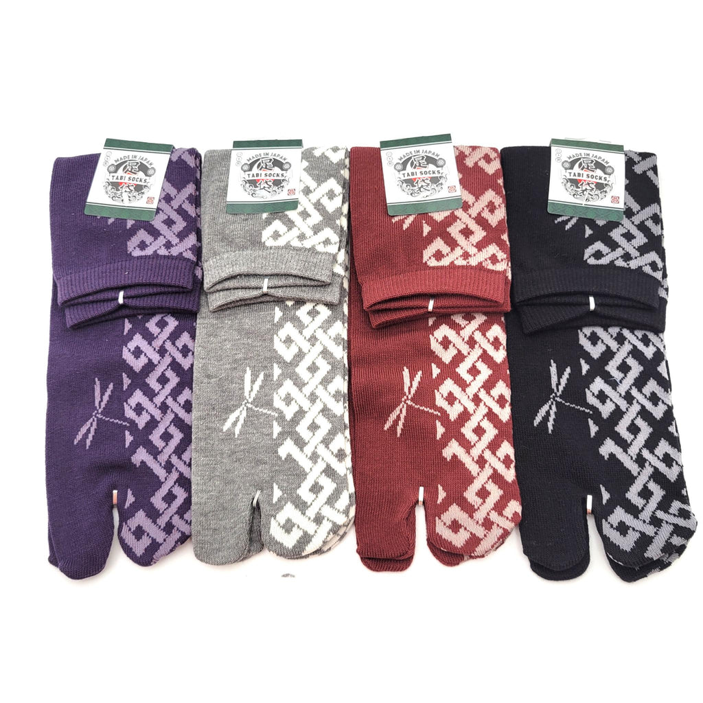 Chaussettes Japonaises Tabi - Motif Libellule - Taille 40-45-par lot de 6 paires