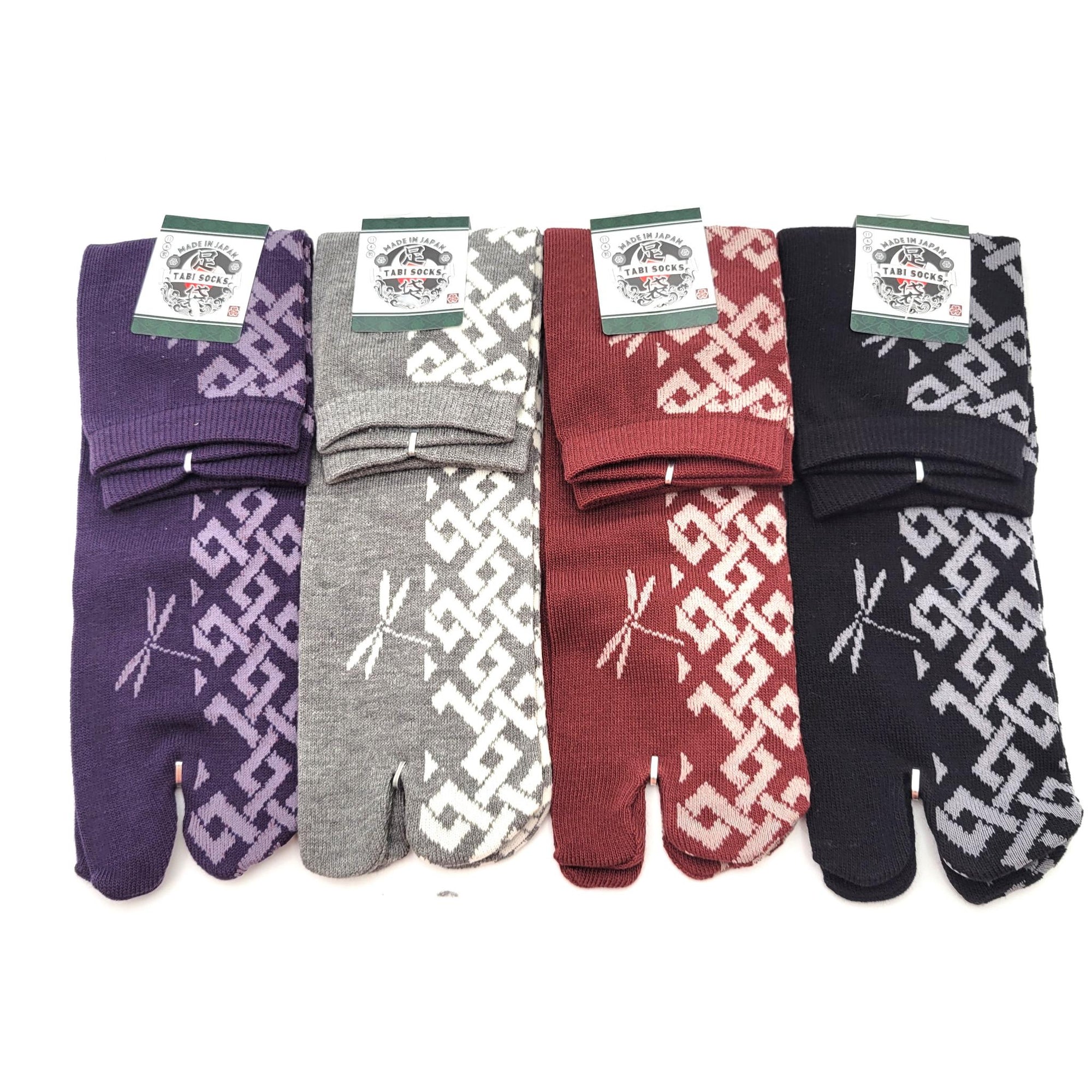 Chaussettes Japonaises Tabi - Motif Libellule - Taille 40-45-par lot de 6 paires