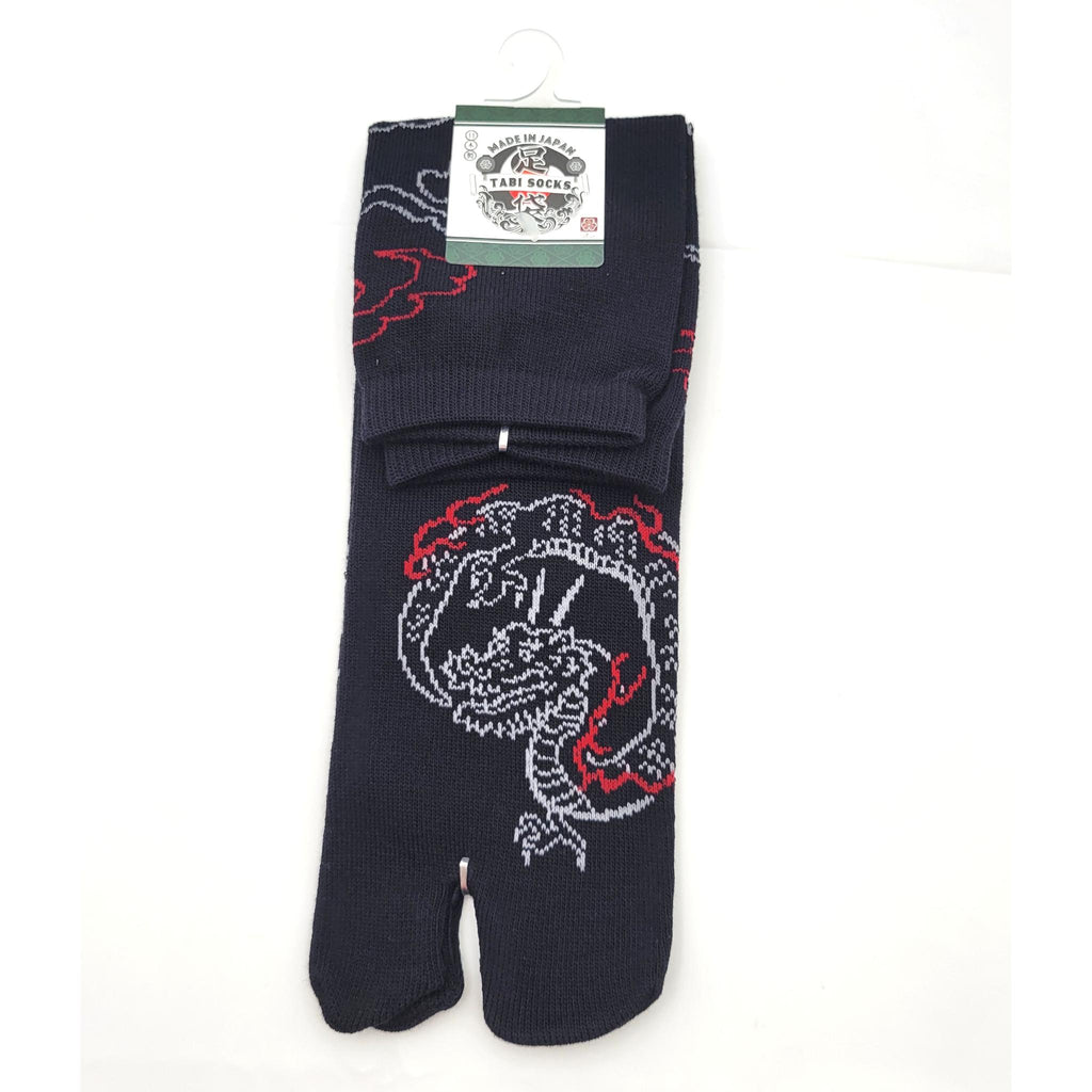 Chaussettes Japonaises Tabi - Motif Dragon　- Taille Eu 40-45 - par lot de 6 paires