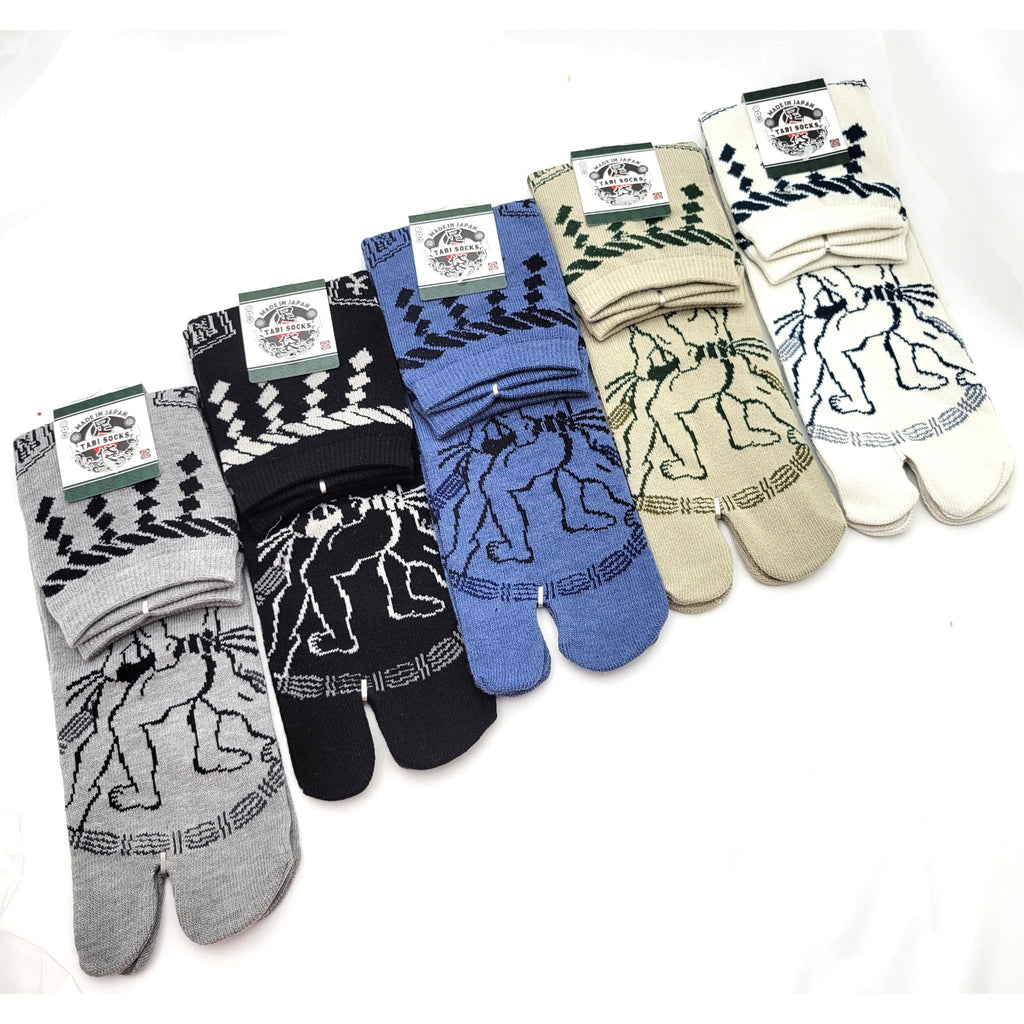 Chaussettes Japonaises Tabi - Motif Sumo- Taille Eu 40-45 - par lot de 6 paires