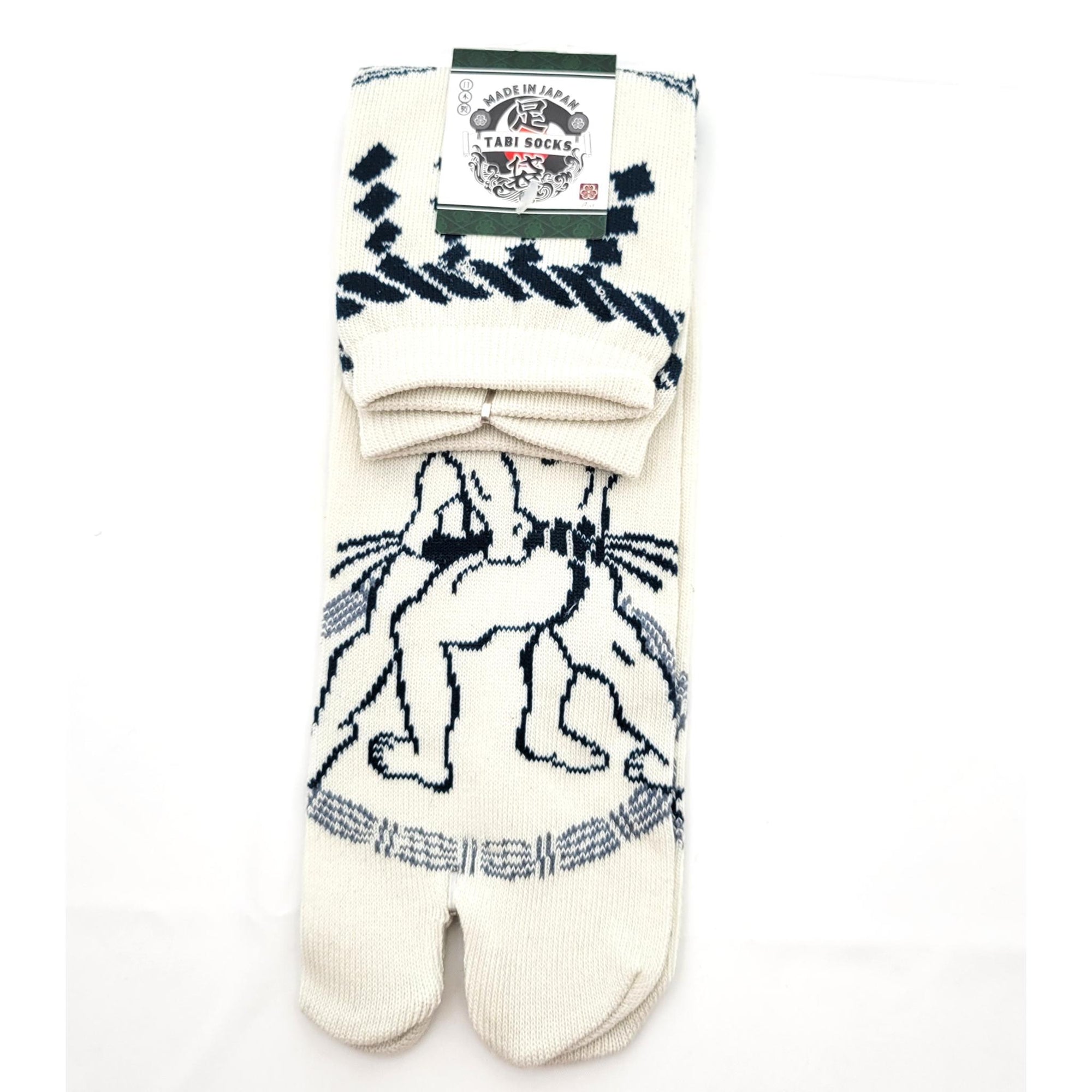 Chaussettes Japonaises Tabi - Motif Duel de Sumo - Taille 40-45 -par lot de 6 paires