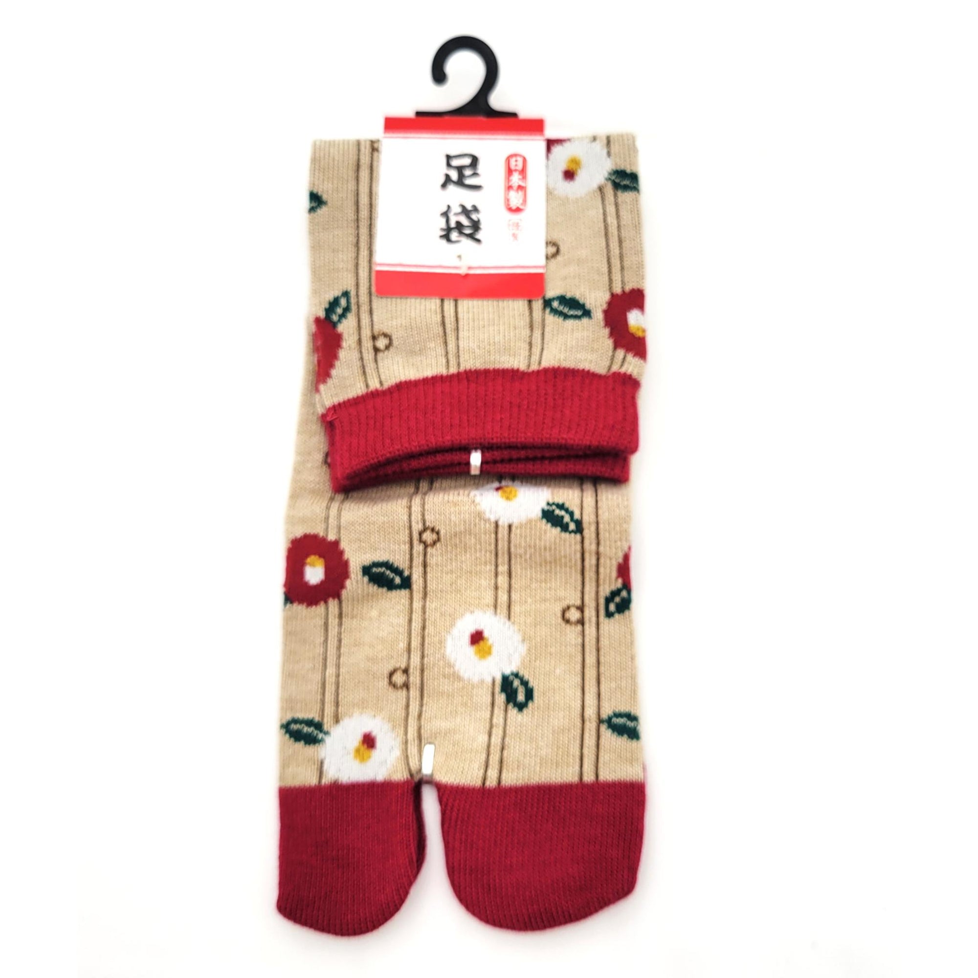 Chaussettes Japonaises Tabi - Motif Fleurs de Pruniers - Taille 34-40 -par lot de 6 paires