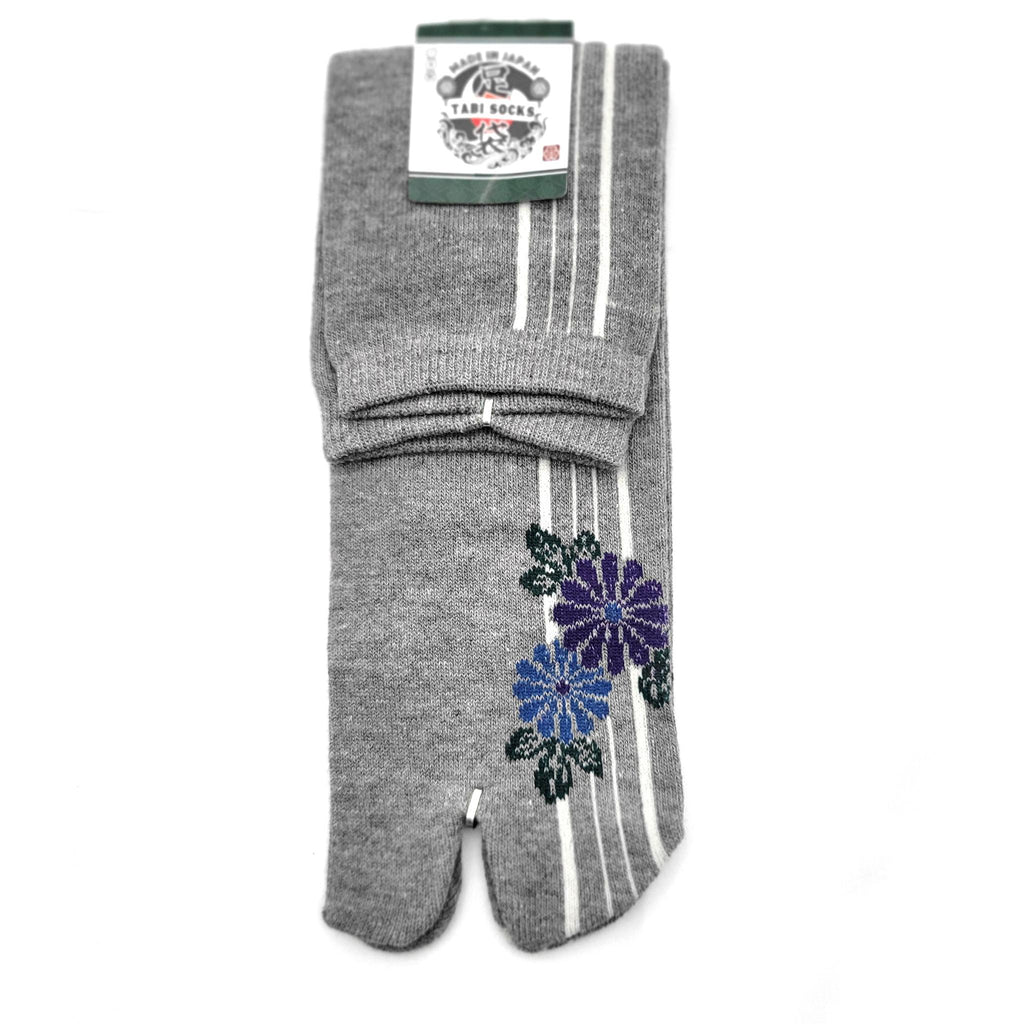 Chaussettes Japonaises Tabi - Motif Kiku Chrysanthème- Taille Eu 40-45 -par lot de 6 paires