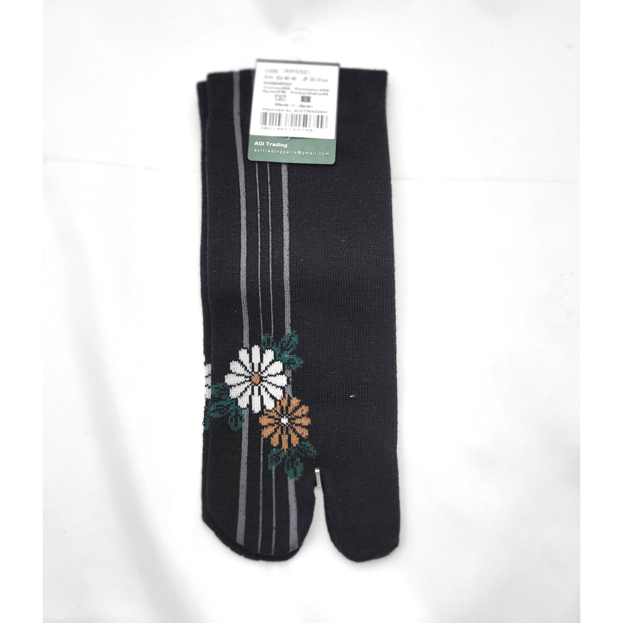 Chaussettes Japonaises Tabi - Motif Kiku Chrysanthème- Taille Eu 40-45 -par lot de 6 paires