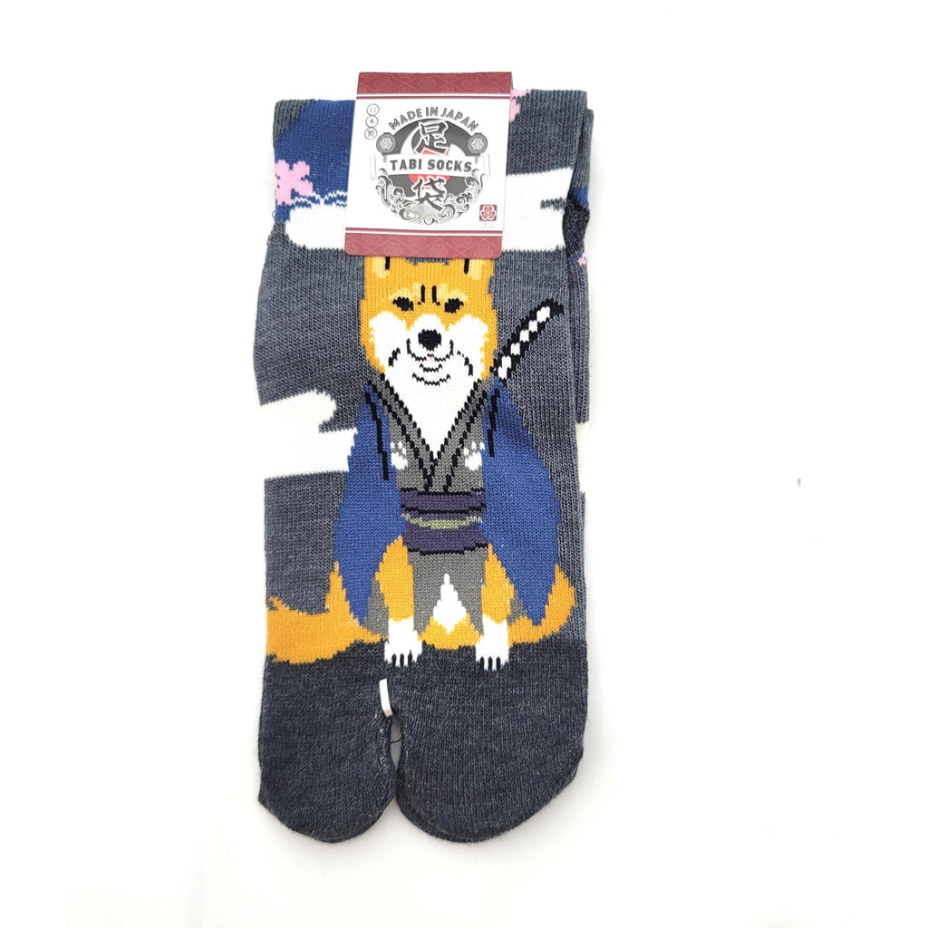 Chaussettes Japonaises Tabi - Motif Chien Shiba Samourai  T- Taille Eu34-40 - par lot de 6 paires