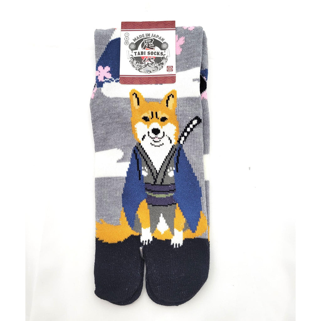 Chaussettes Japonaises Tabi - Motif Chien Shiba Samourai  T- Taille Eu34-40 - par lot de 6 paires