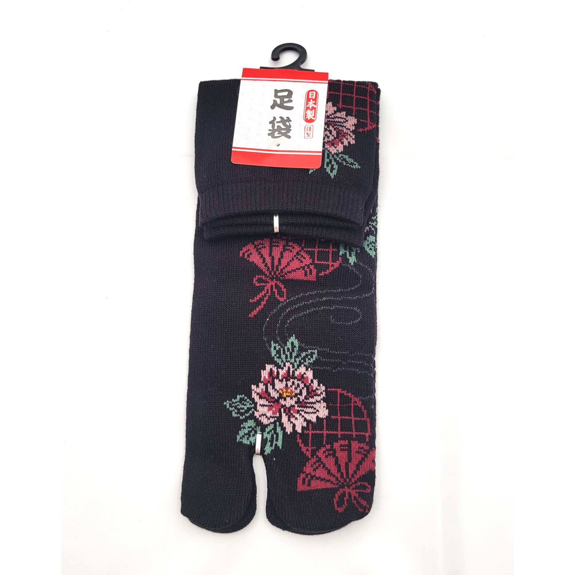 Chaussettes Japonaises Tabi - Motif Flour Eventail - Taille Eu34-40 -　par lot de 6 paires